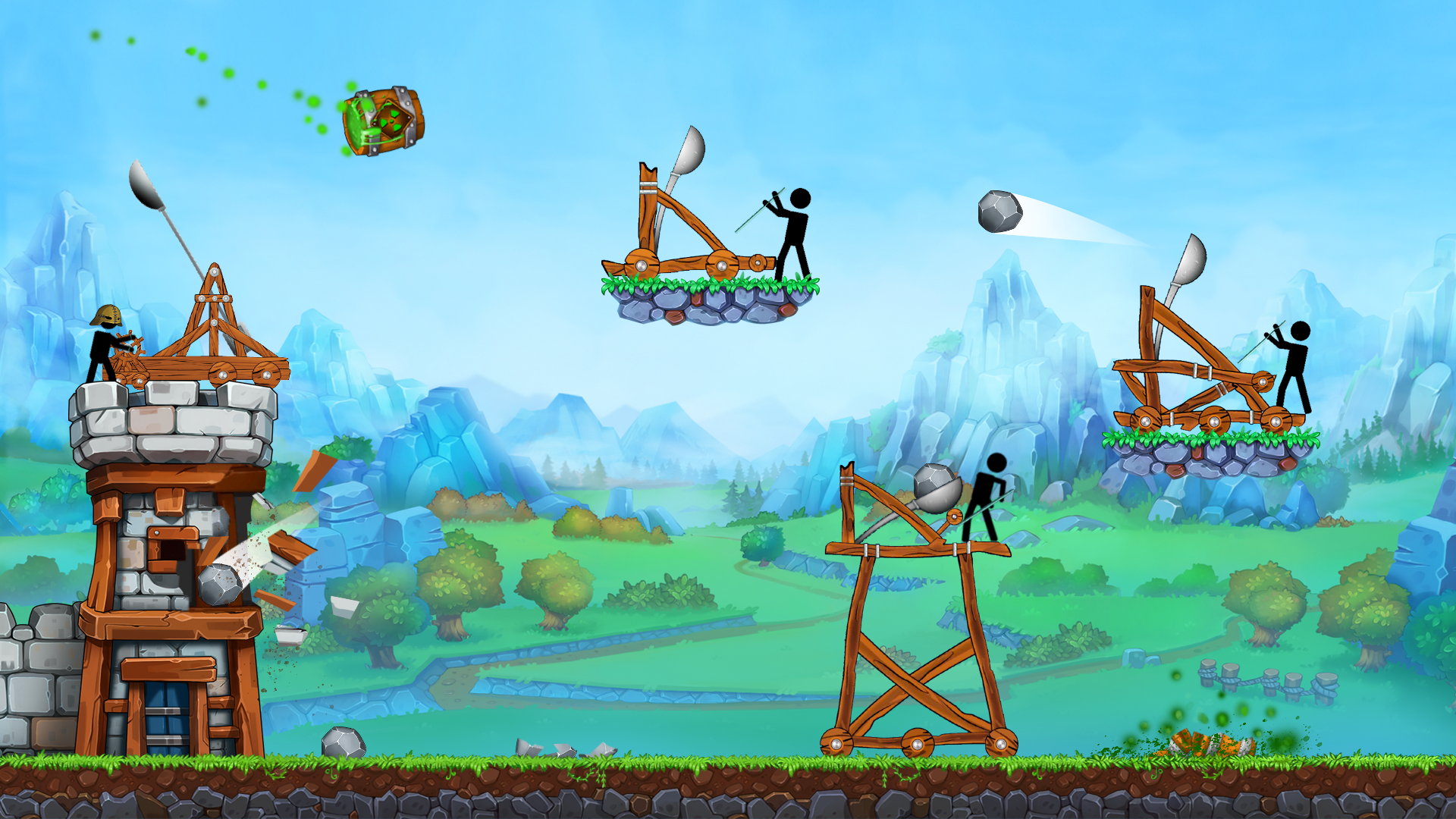 اسکرین شات 4 بازی The Catapult - Stick man Throw