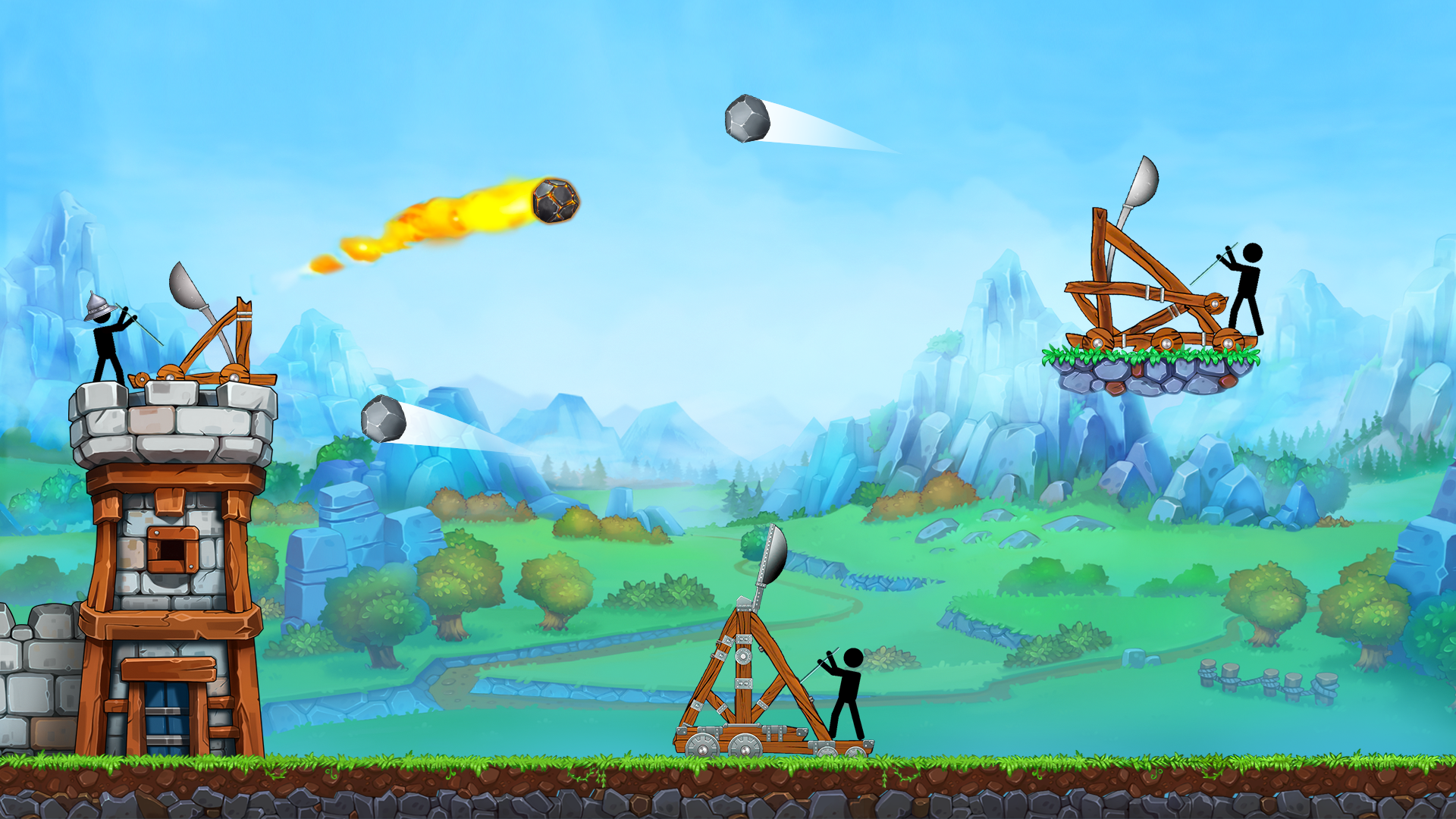 اسکرین شات 3 بازی The Catapult - Stick man Throw