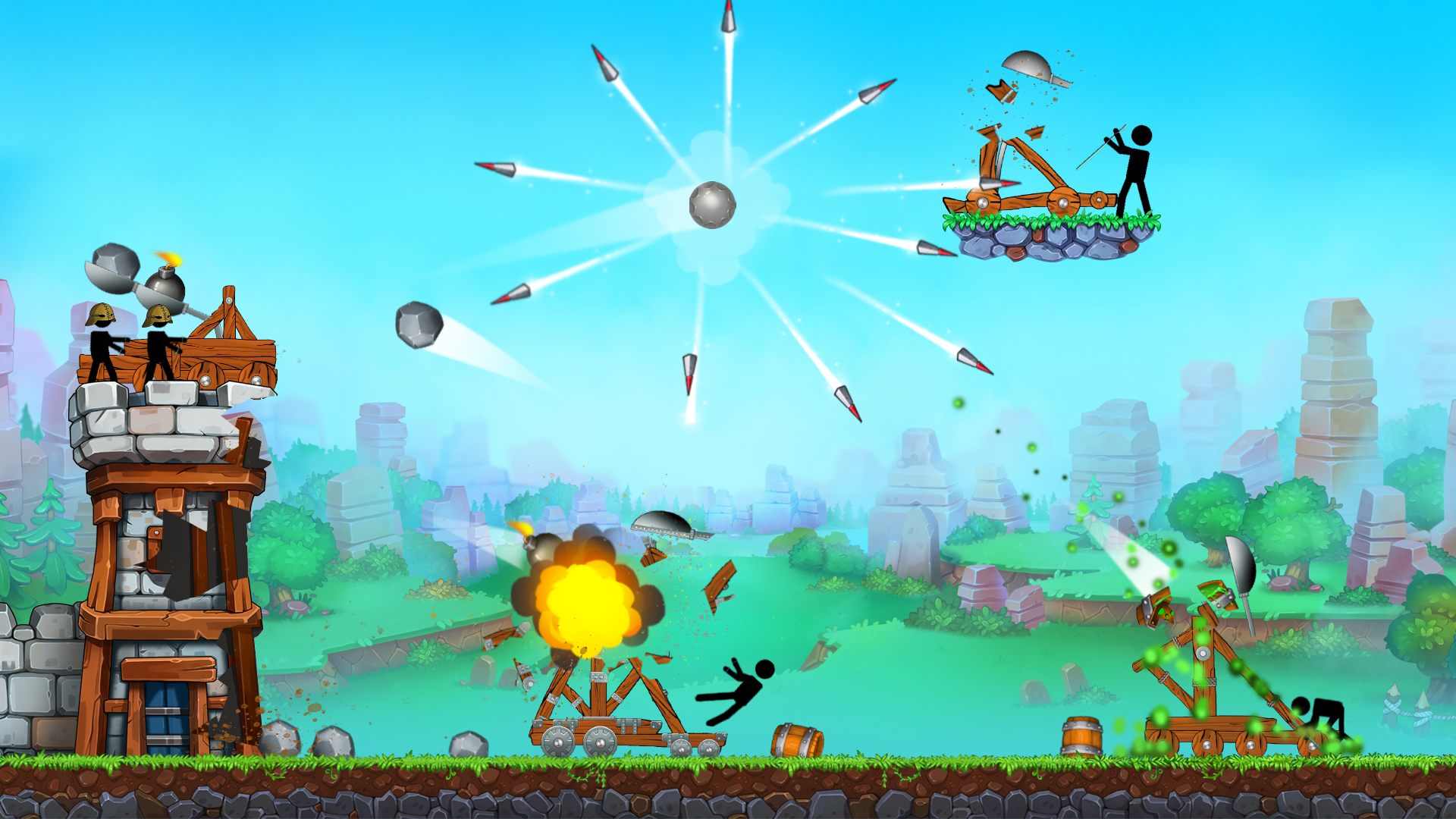 اسکرین شات 2 بازی The Catapult - Stick man Throw