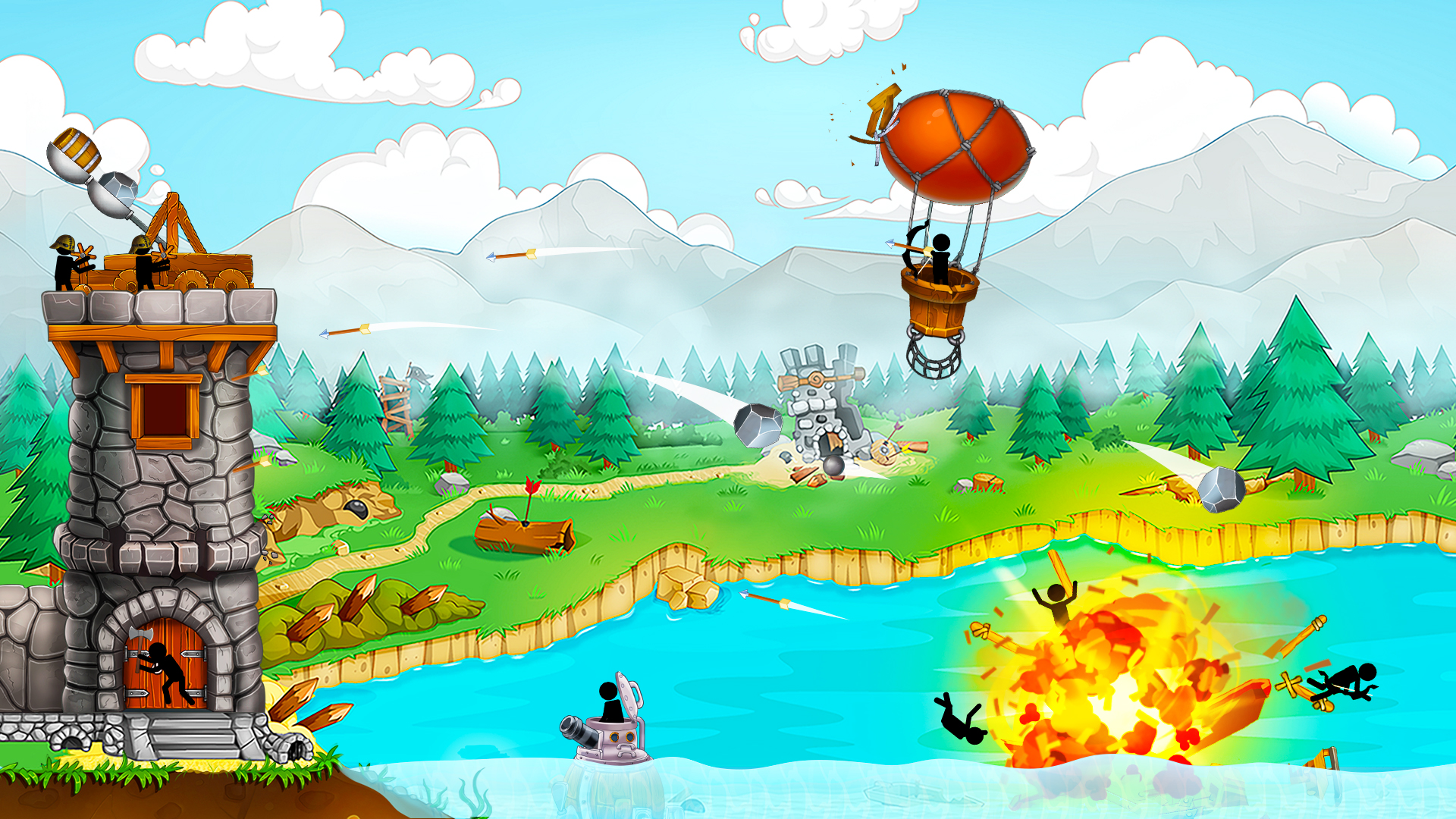 اسکرین شات 8 بازی The Catapult: Stickman Pirates
