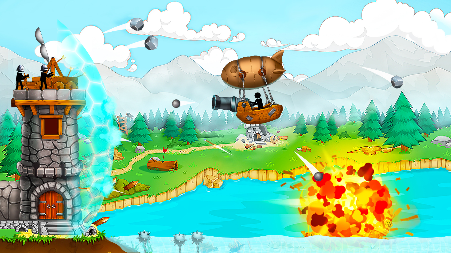 اسکرین شات 5 بازی The Catapult: Stickman Pirates