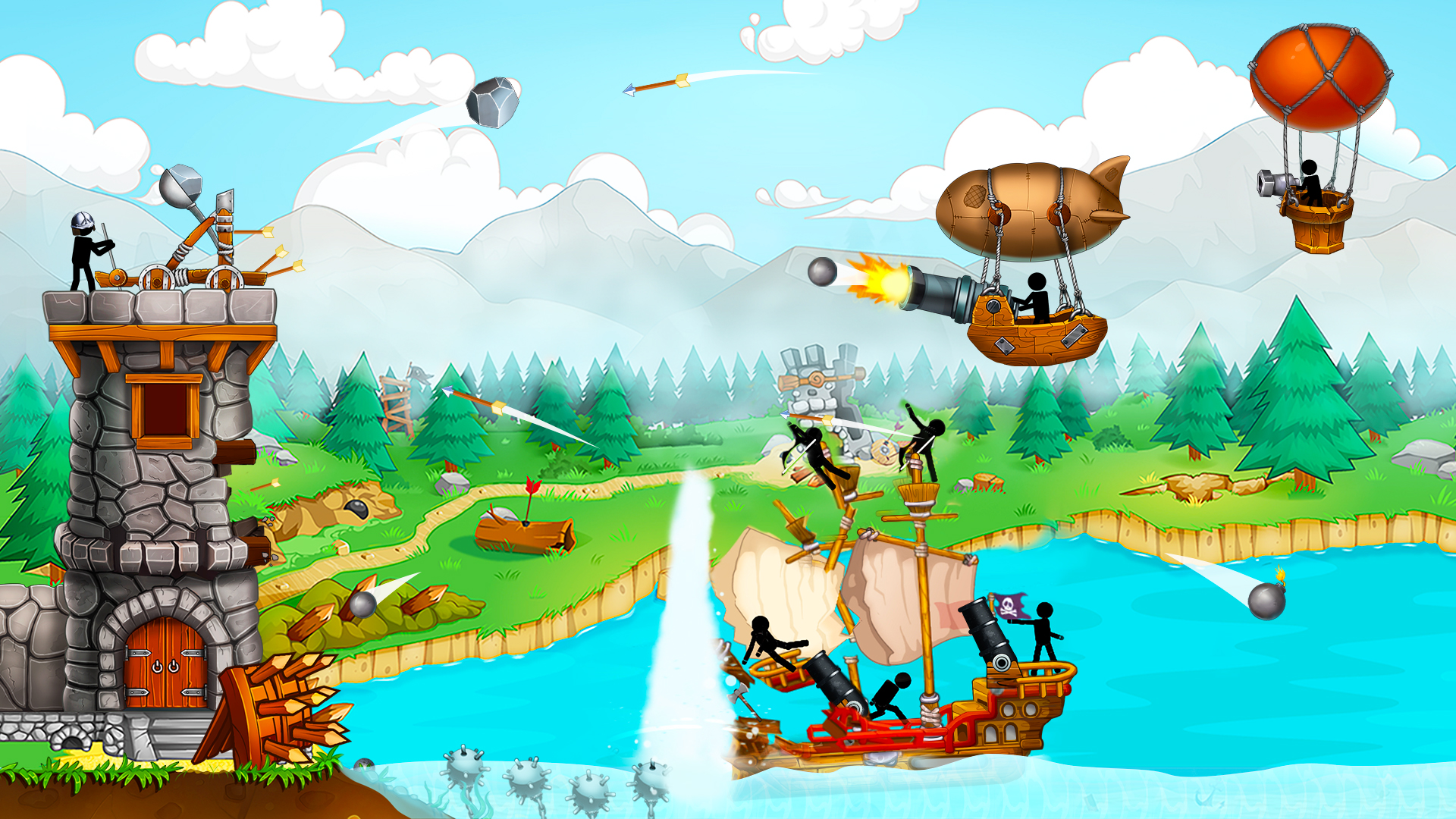 اسکرین شات 1 بازی The Catapult: Stickman Pirates