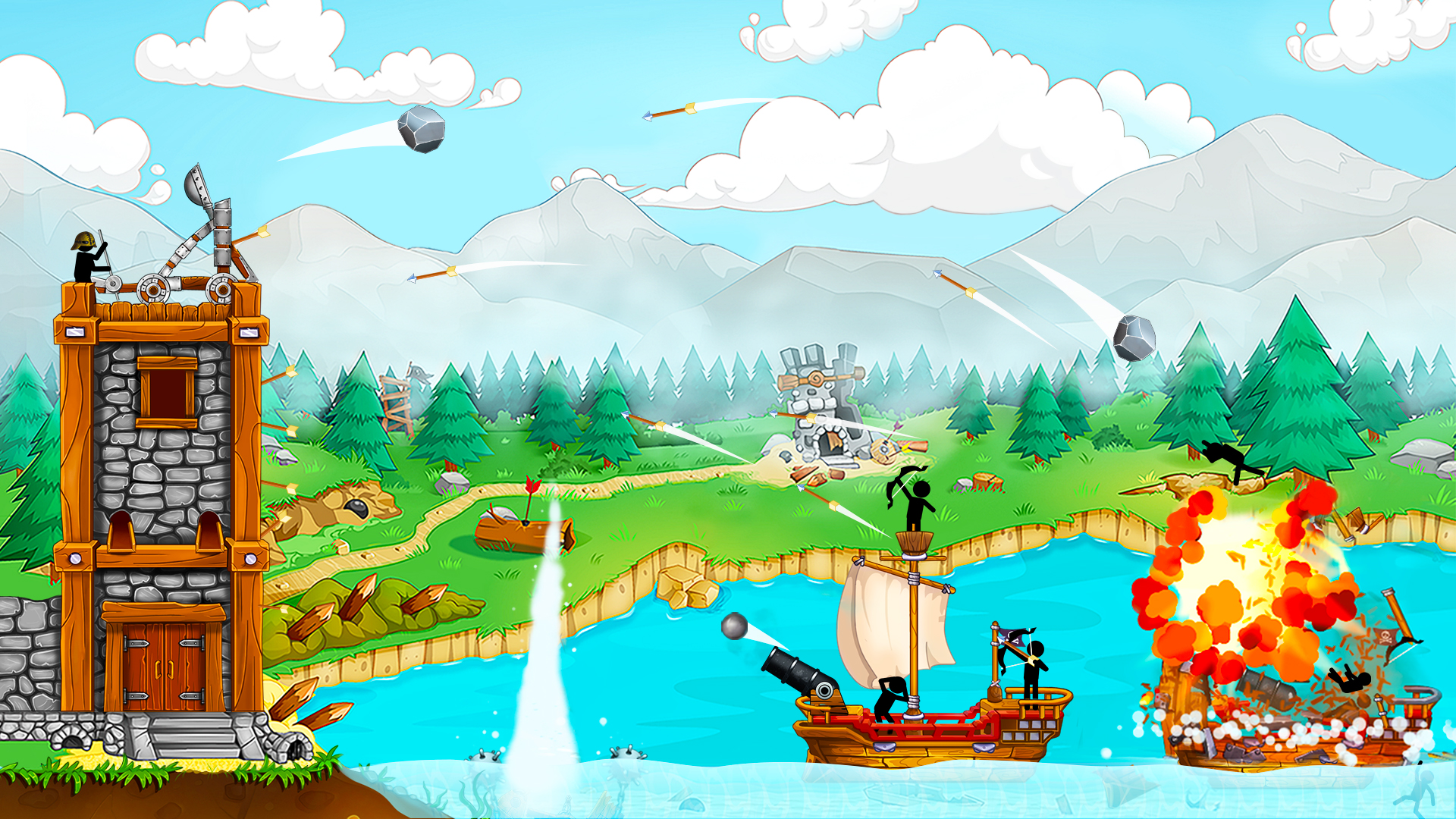 اسکرین شات 6 بازی The Catapult: Stickman Pirates