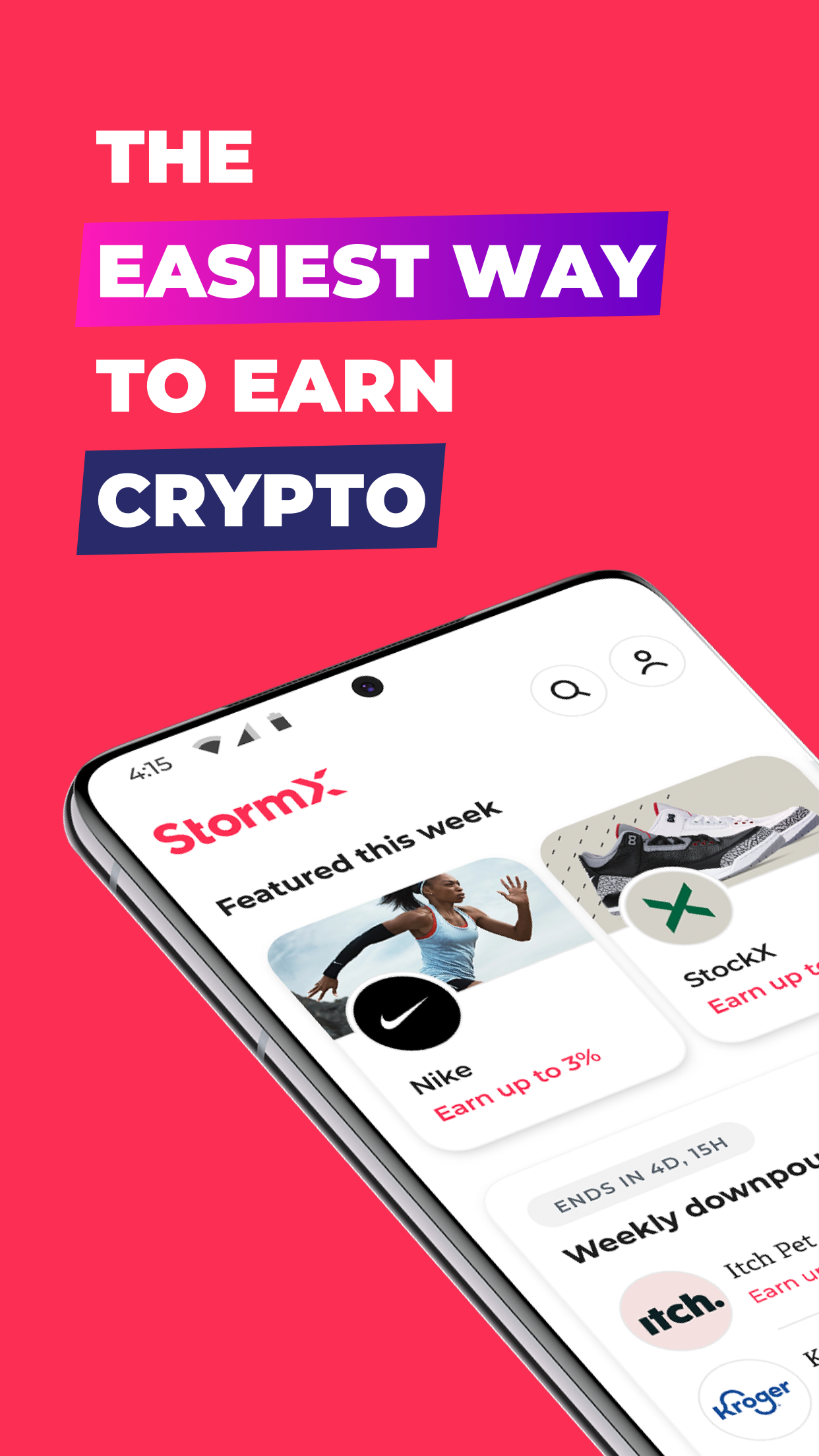 اسکرین شات 1 برنامه StormX: Shop and Earn Crypto