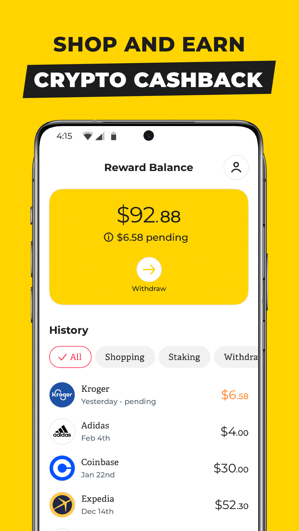 اسکرین شات 4 برنامه StormX: Shop and Earn Crypto