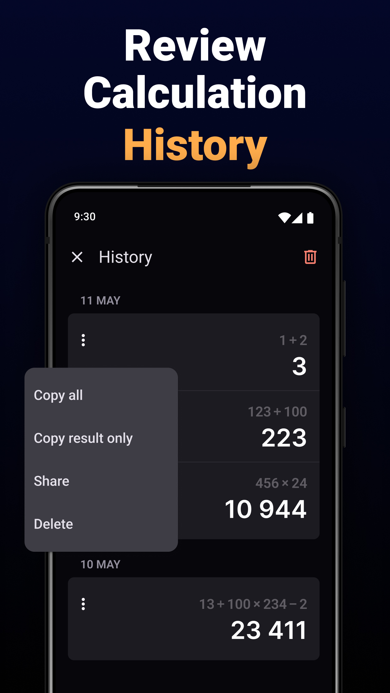 اسکرین شات 6 برنامه Calculator One