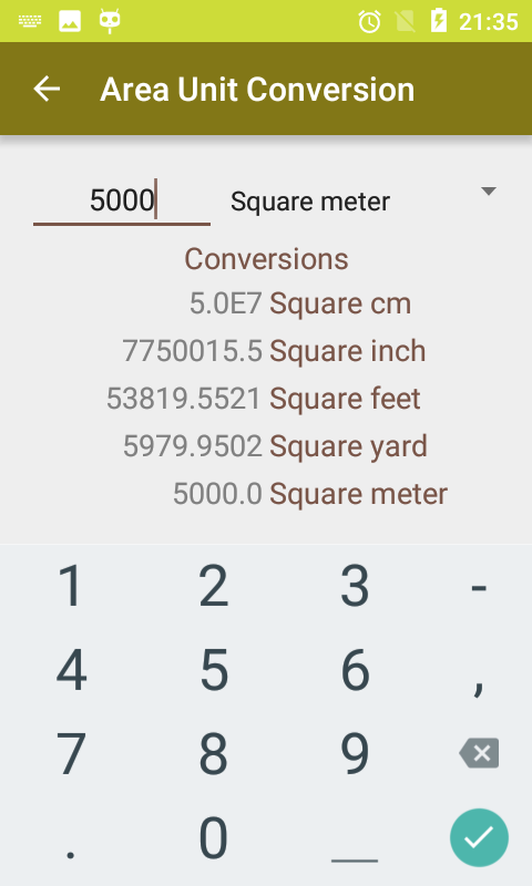 اسکرین شات 5 برنامه Land Area Calculator Converter
