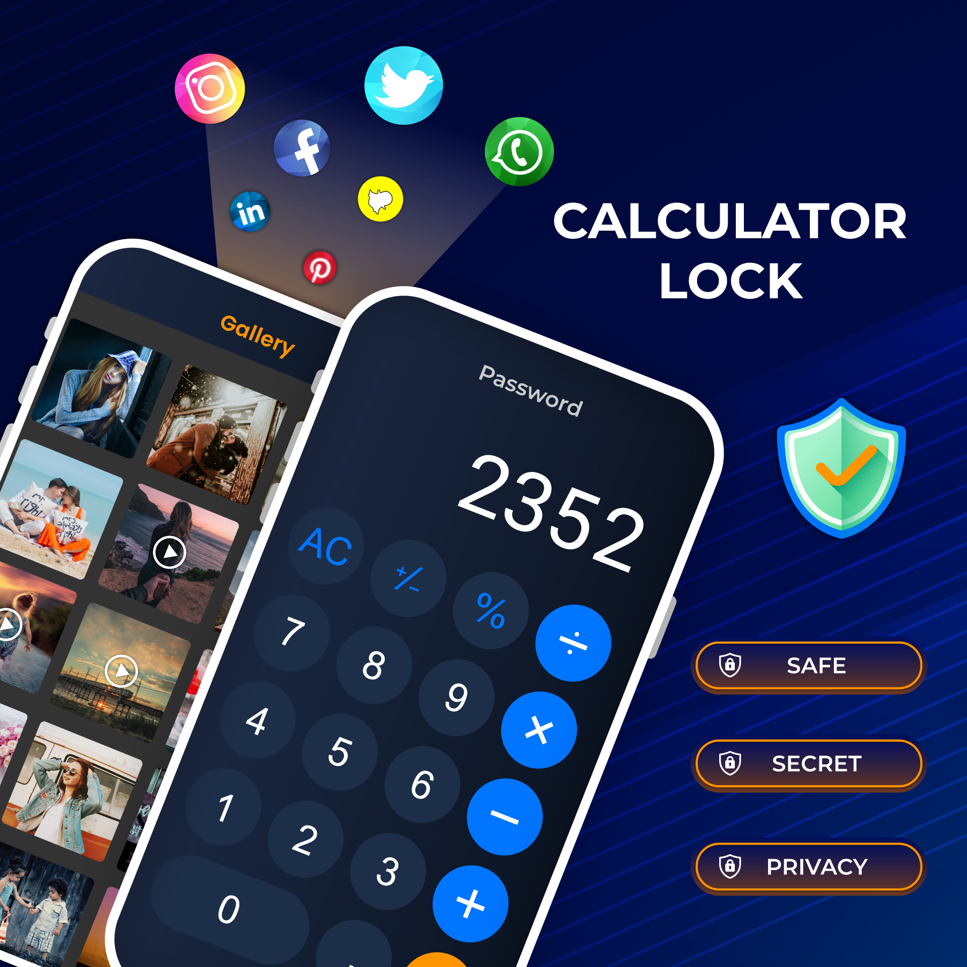 اسکرین شات 1 برنامه Calculator Lock App: Applock