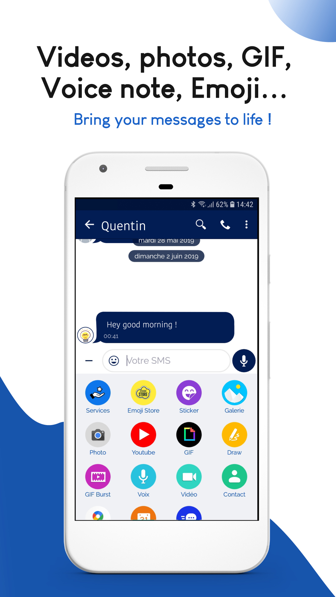 اسکرین شات 6 برنامه Mood SMS - Messages App