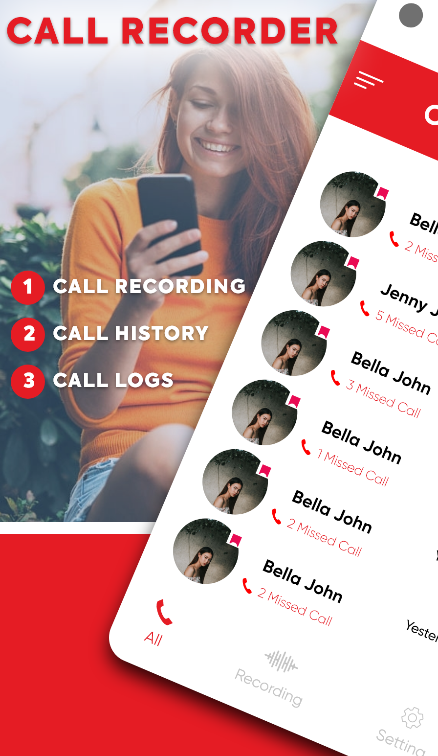 اسکرین شات 1 برنامه Call Recorder - Tapeacall