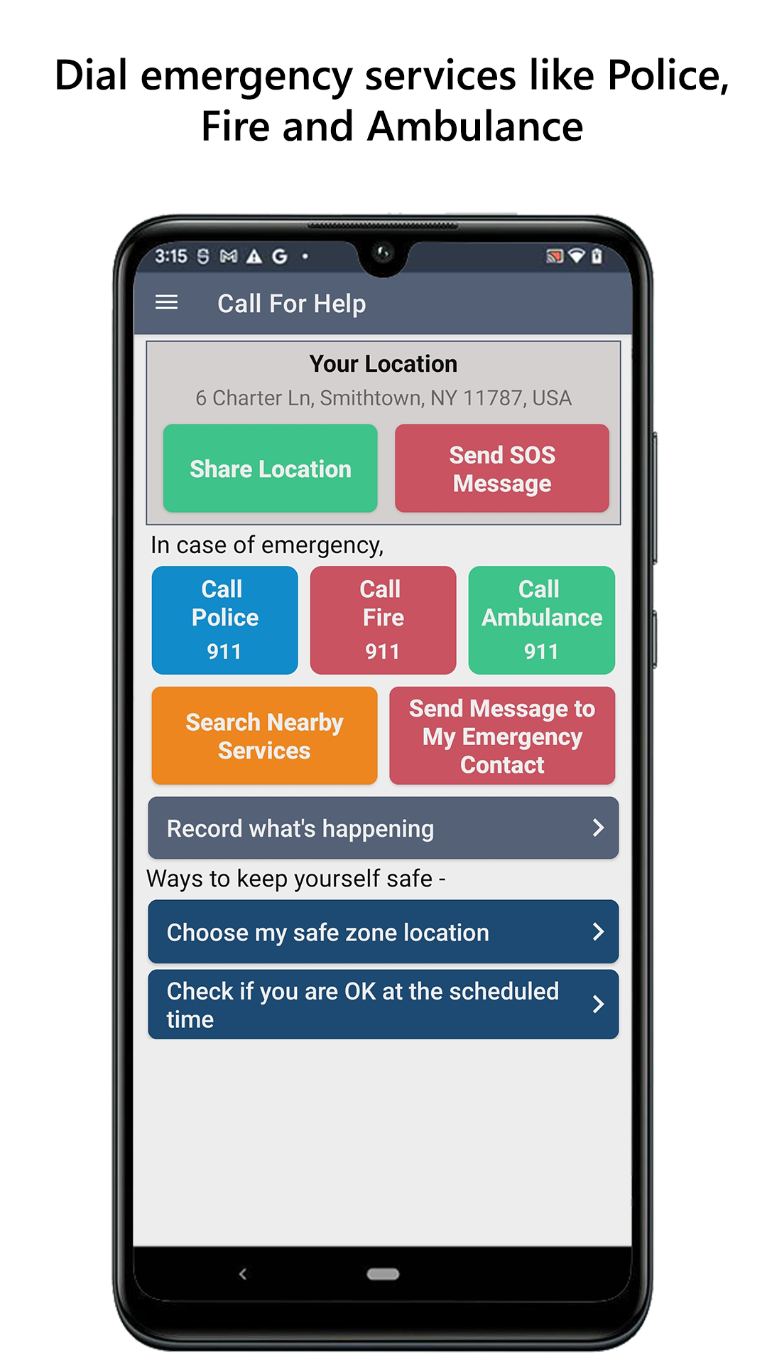 اسکرین شات 1 برنامه Call For Help - Emergency SOS