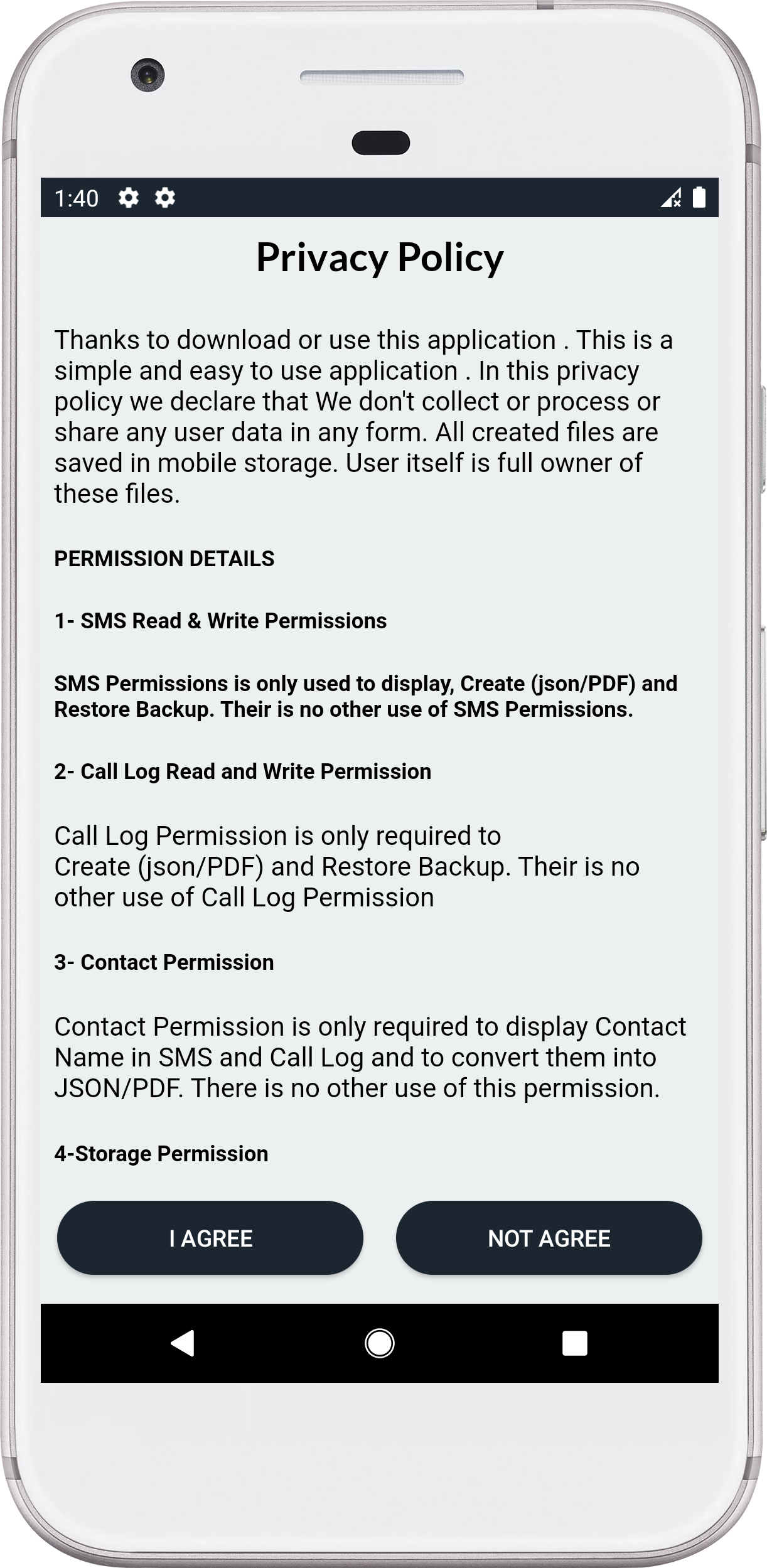 اسکرین شات 2 برنامه Call Log and sms manager