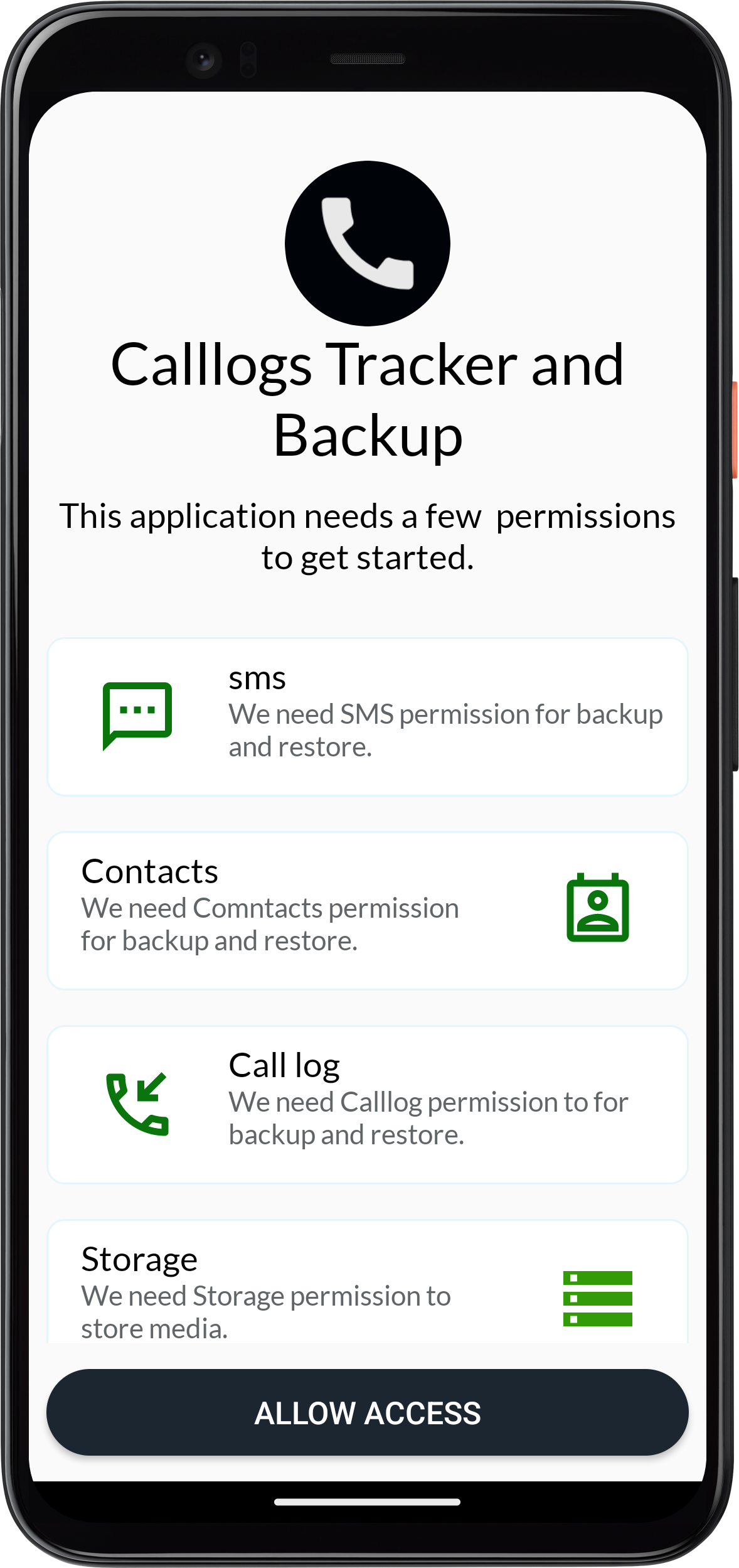 اسکرین شات 2 برنامه Call Log and sms manager
