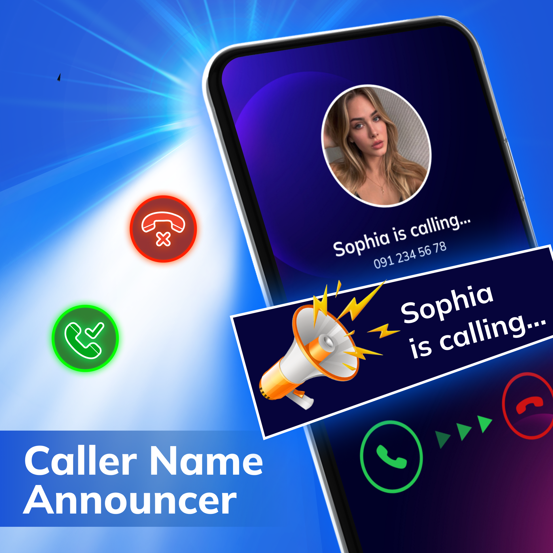 اسکرین شات 1 برنامه Caller Name Announcer App