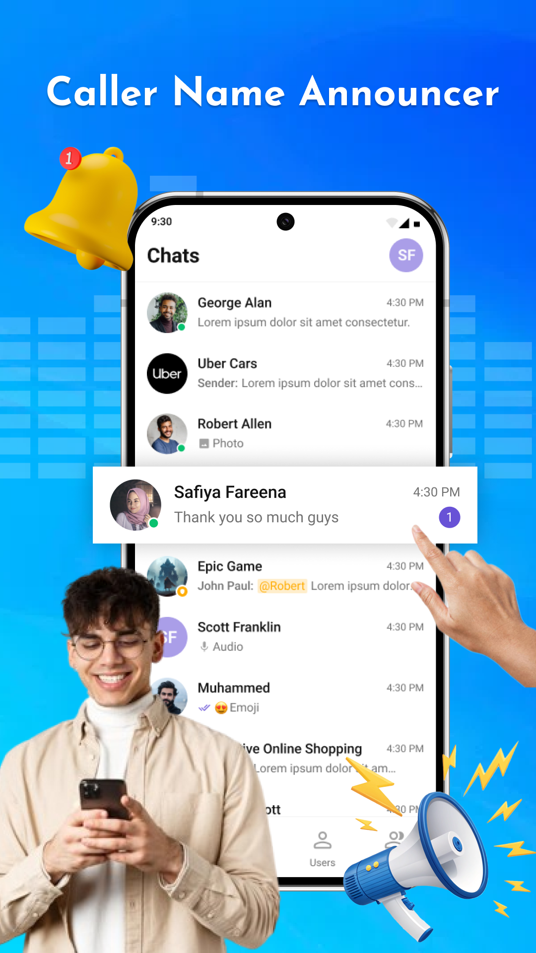 اسکرین شات 3 برنامه Call Announcer & Message Alert