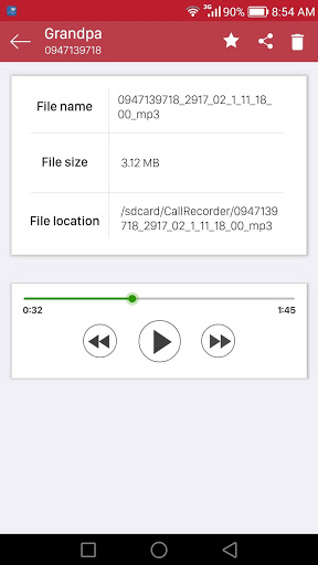 اسکرین شات 2 برنامه Automatic Call Recorder
