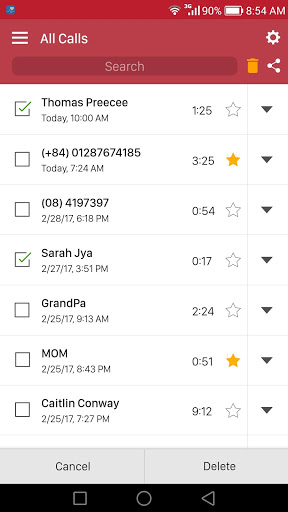 اسکرین شات 5 برنامه Automatic Call Recorder