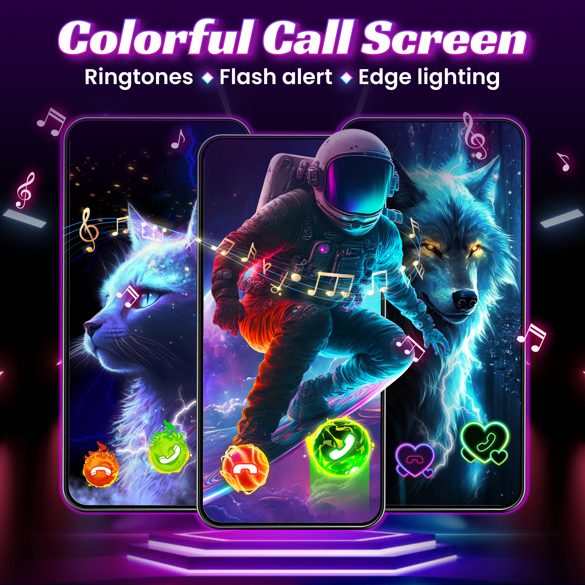 اسکرین شات 1 برنامه Call Screen & Edge Lighting
