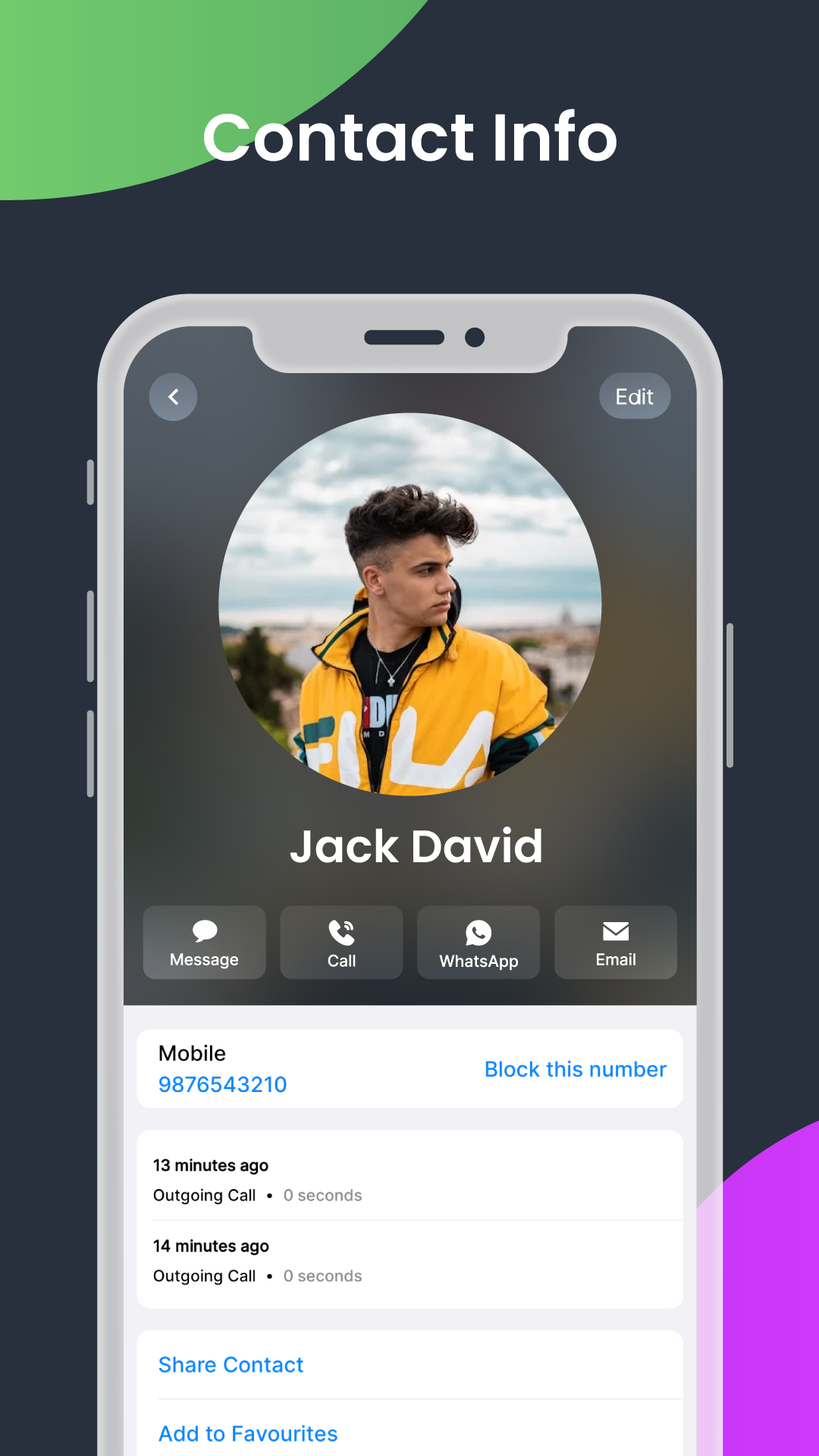 اسکرین شات 5 برنامه iCallify Phone Contacts Dialer
