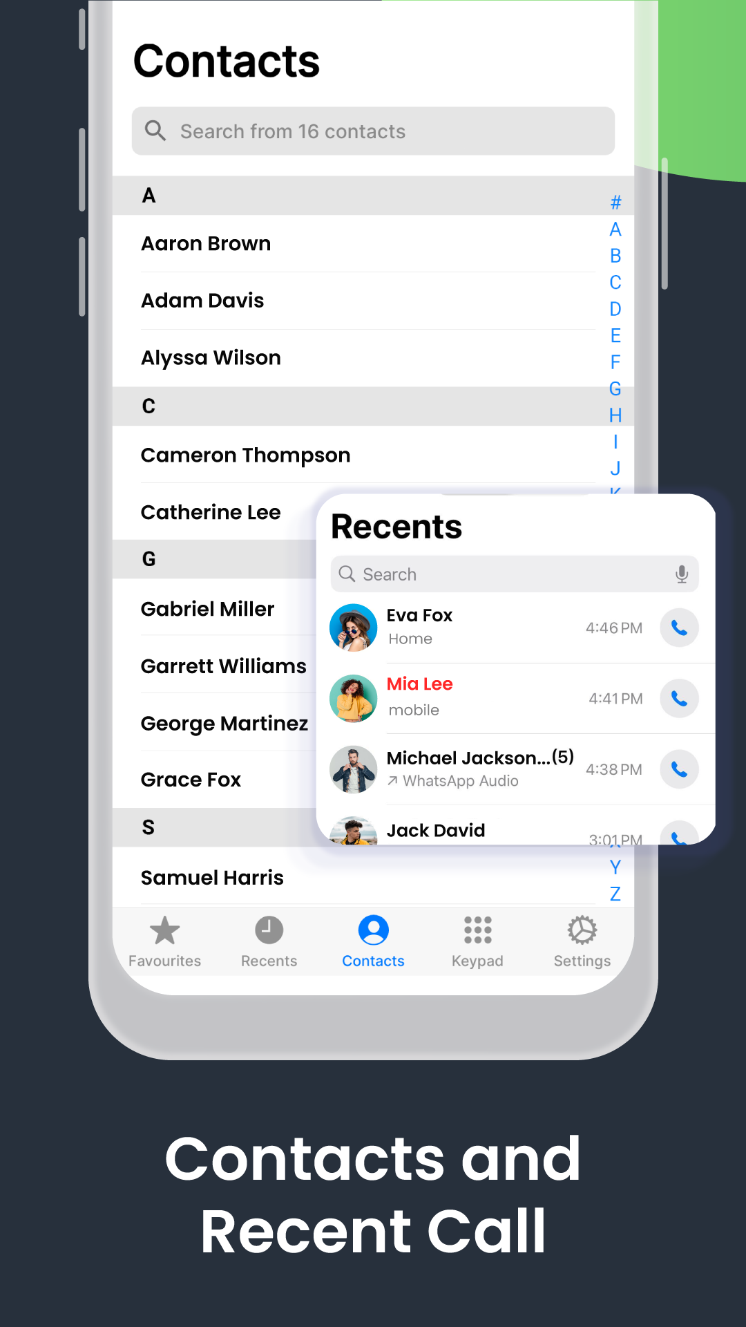 اسکرین شات 4 برنامه iCallify Phone Contacts Dialer