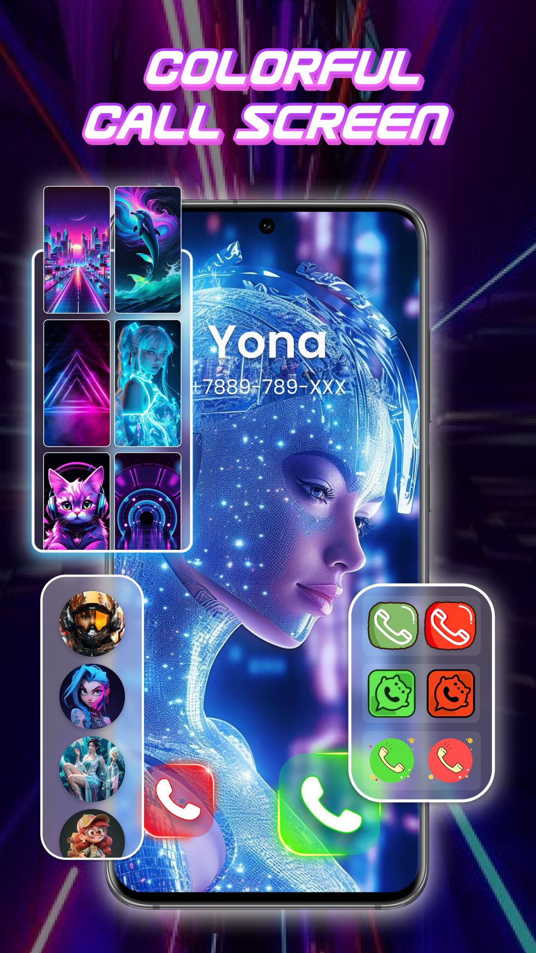 اسکرین شات برنامه Color Phone Call Screen Theme 3