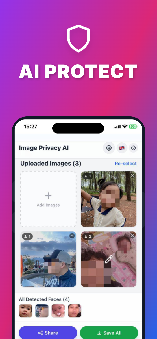 اسکرین شات 3 بازی Blur Face AI: Photo Privacy