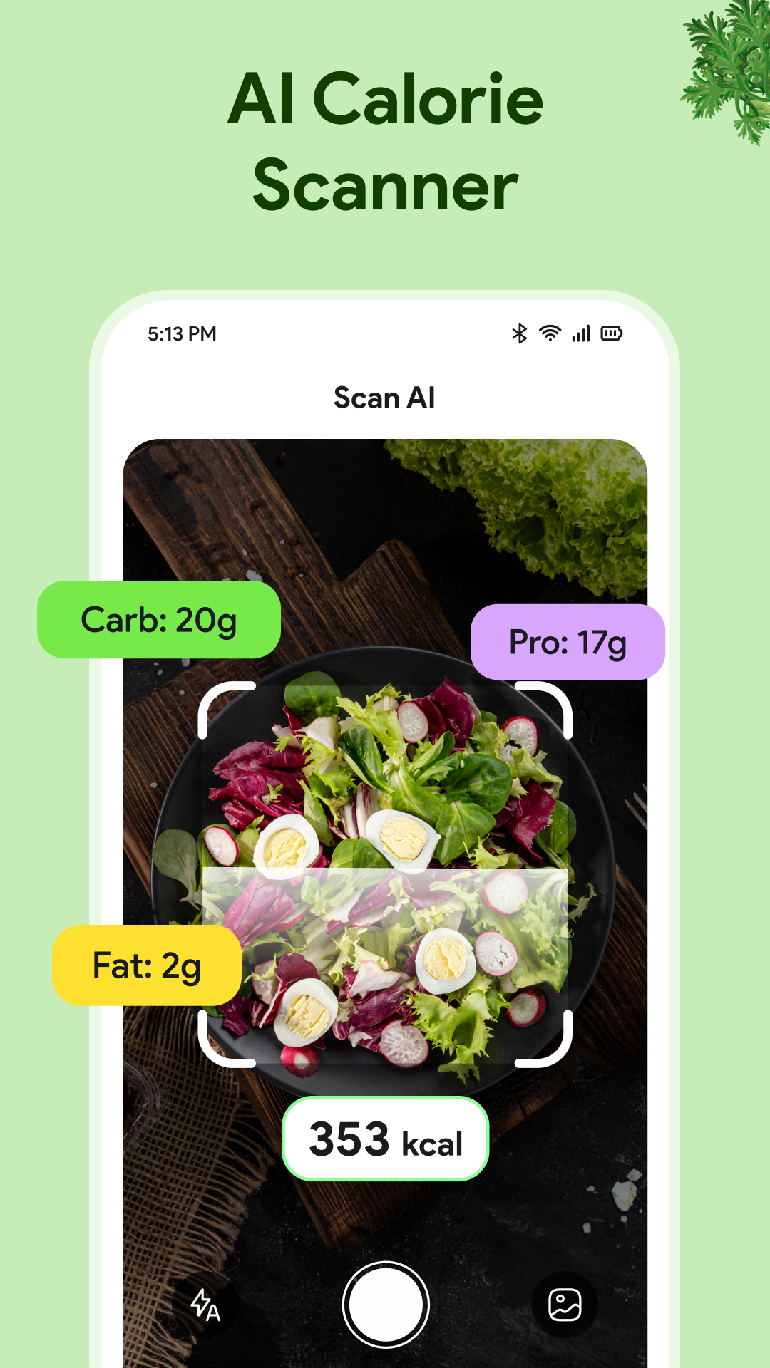 اسکرین شات 2 برنامه Calora: AI Calorie Counter