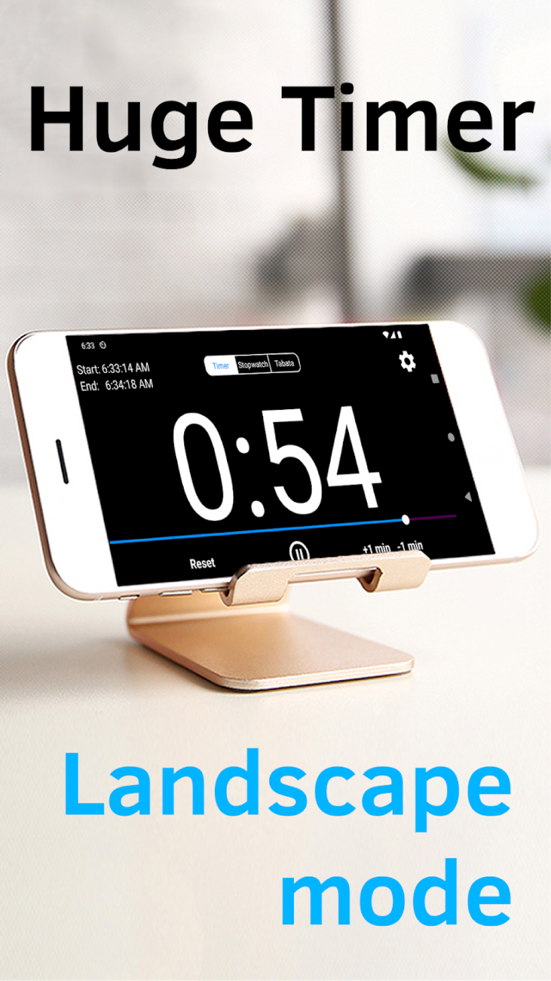 اسکرین شات 2 برنامه Huge Timer Stopwatch Tabata