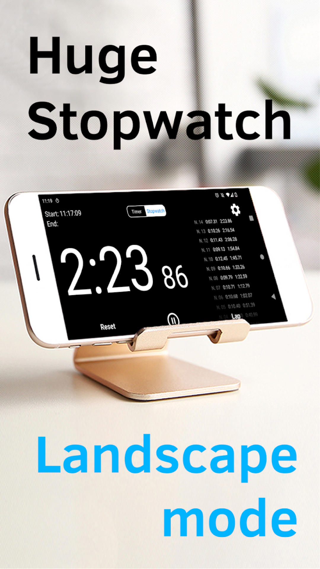 اسکرین شات 6 برنامه Huge Timer Stopwatch Tabata