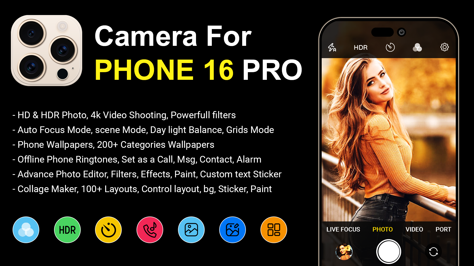 اسکرین شات 1 برنامه Camera iPhone 16 - OS18 Camera