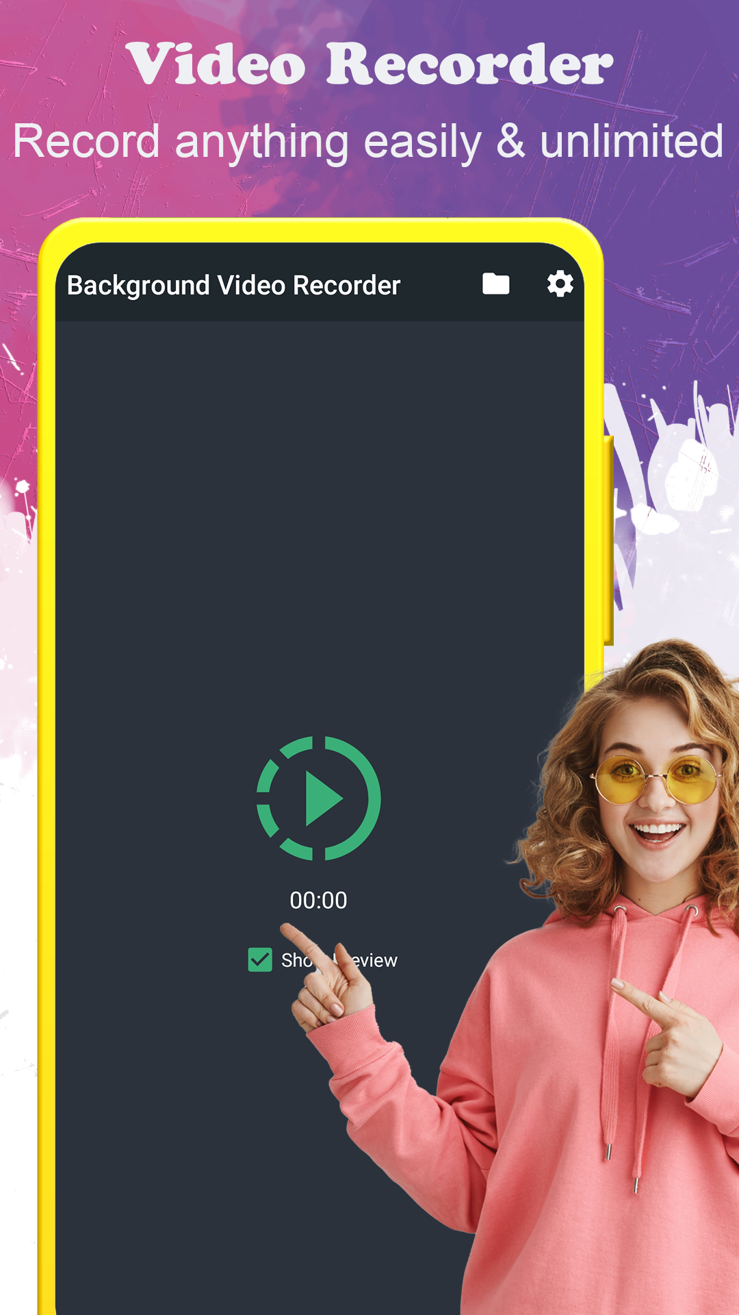اسکرین شات 1 برنامه background video recorder