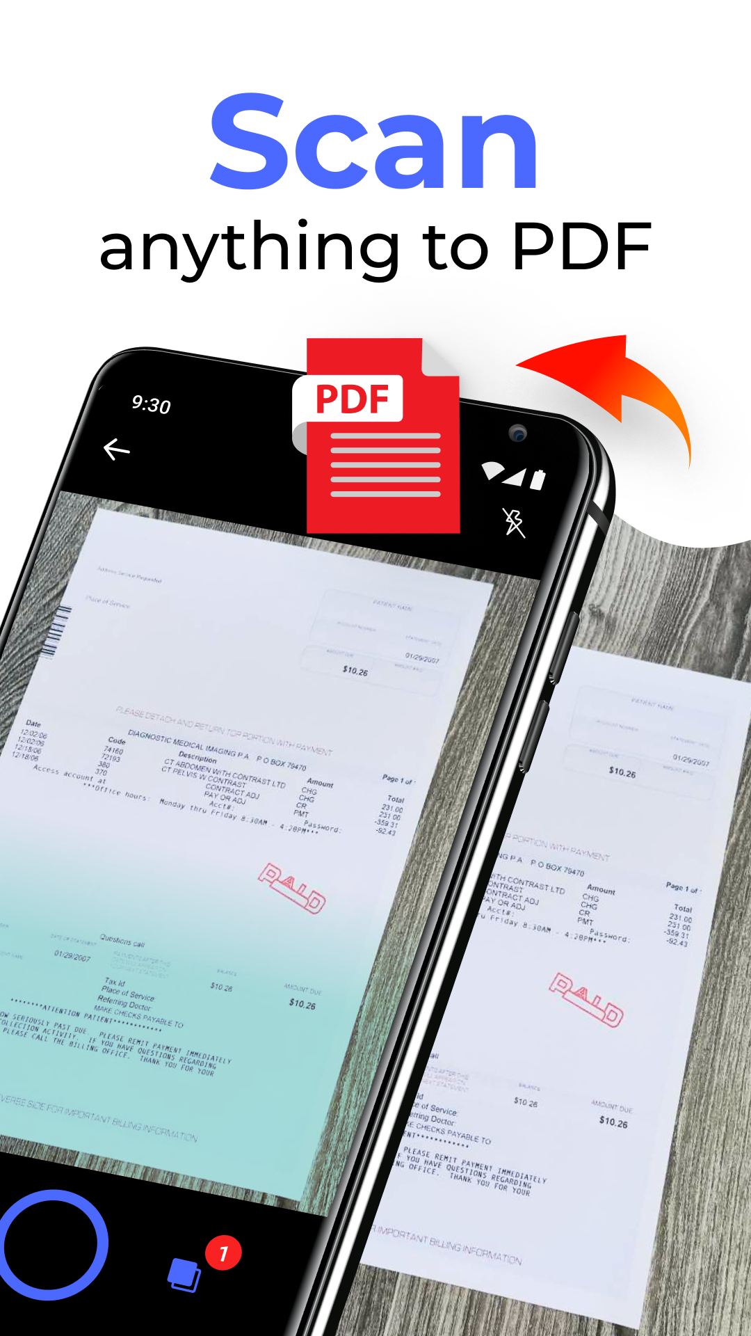 اسکرین شات 1 برنامه PDF Scanner & PDF Reader App