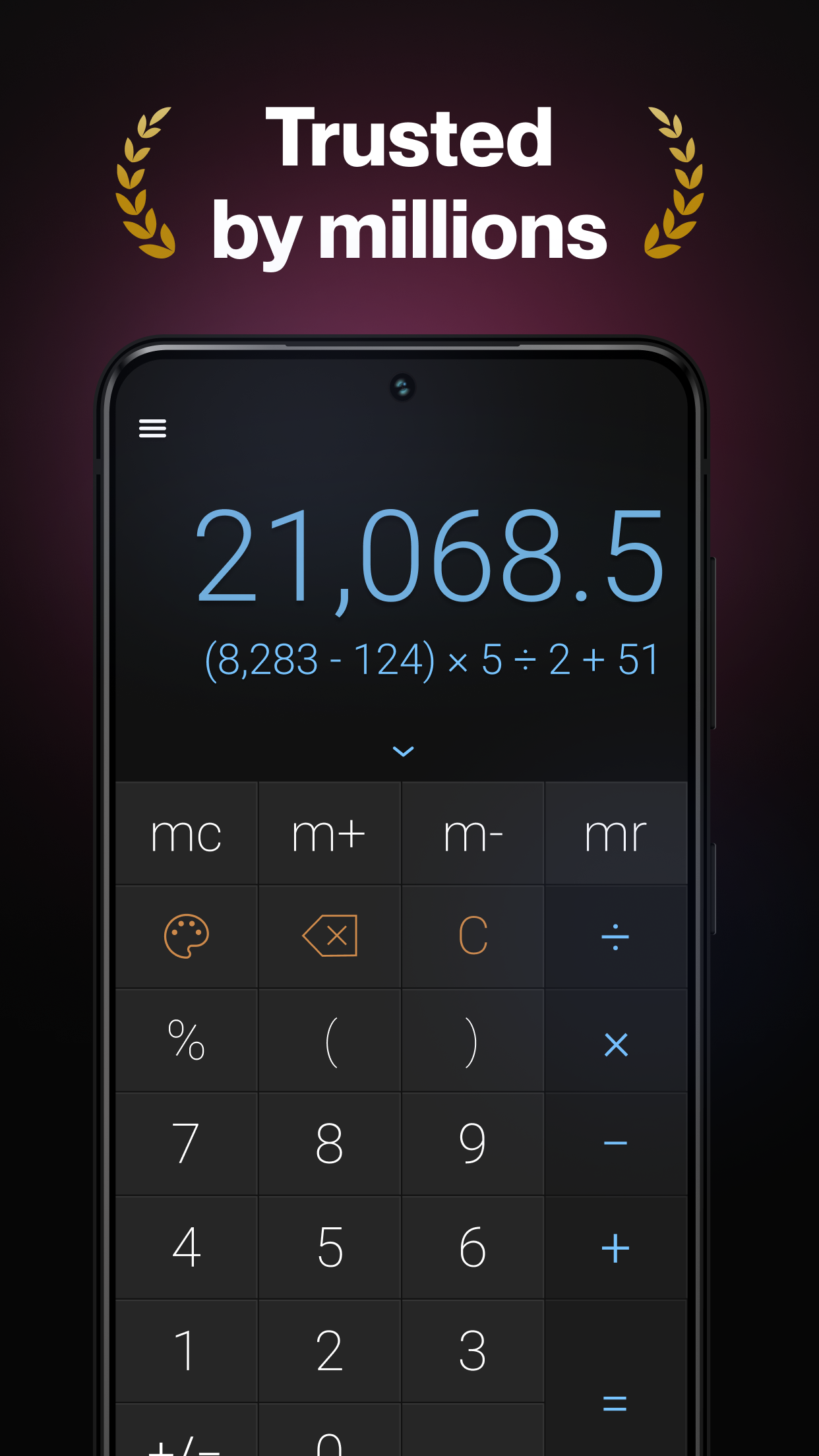 اسکرین شات 1 برنامه CALCU Stylish Basic Calculator