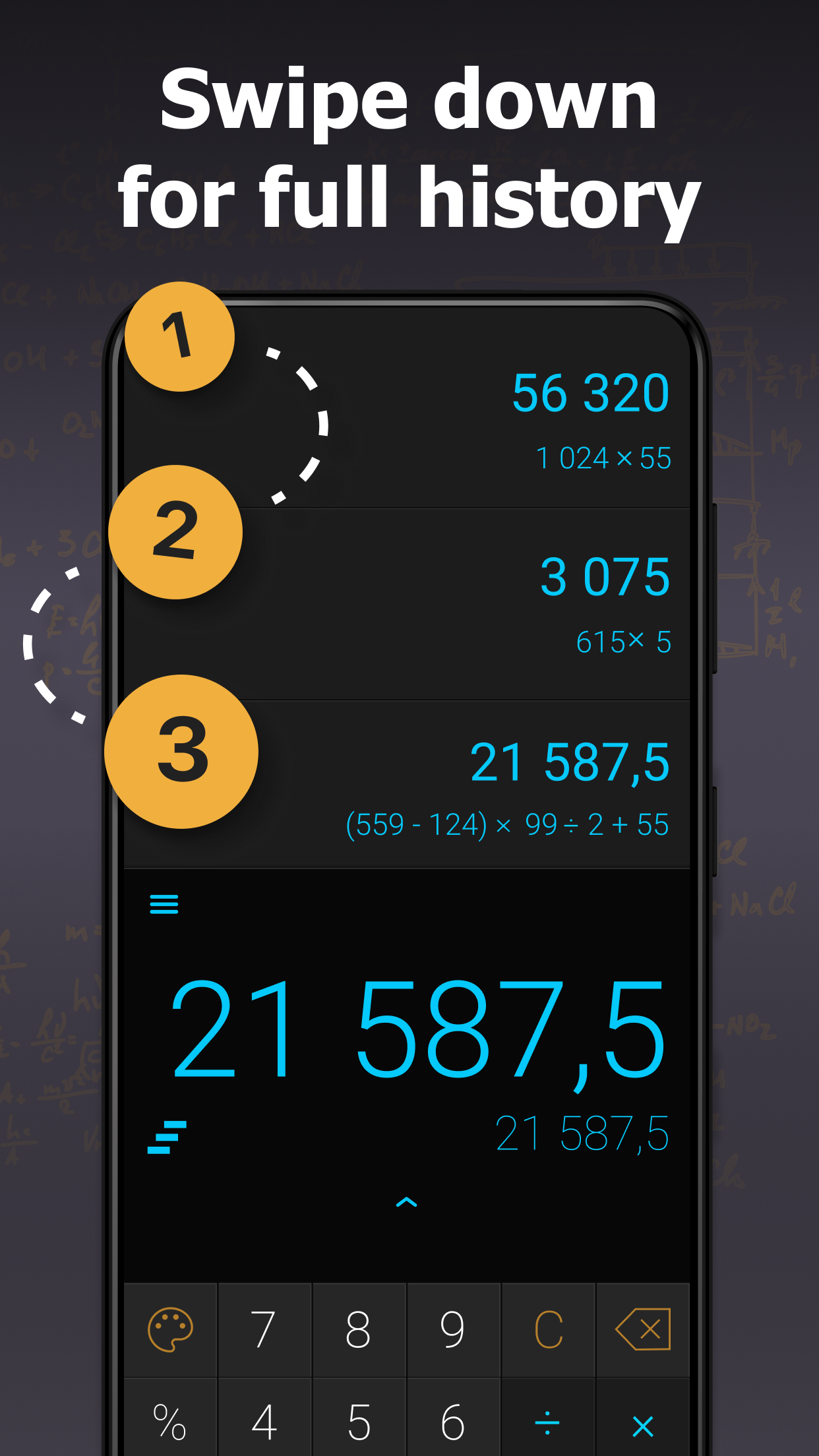 اسکرین شات 4 برنامه CALCU Stylish Basic Calculator