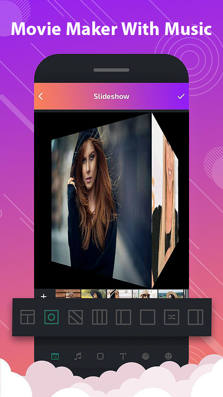 اسکرین شات 2 برنامه Movie Maker With Music - Photo to Video Maker