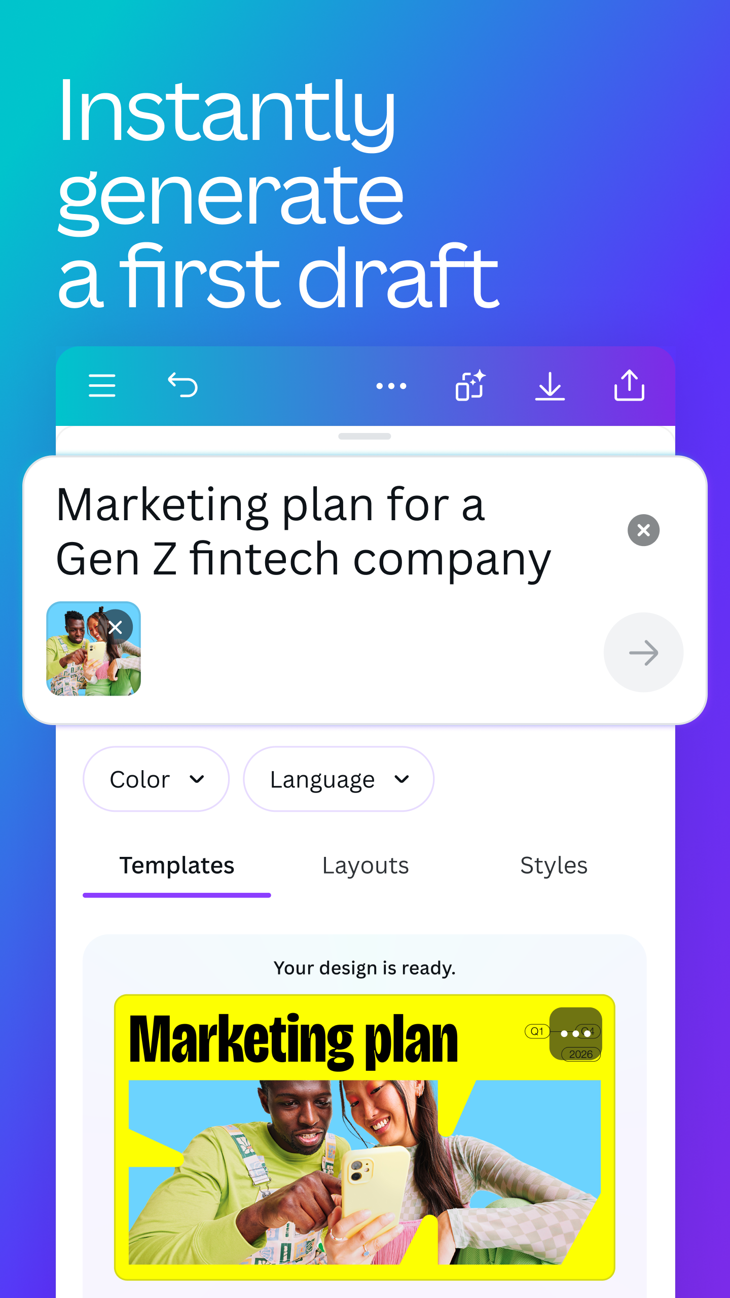 اسکرین شات 3 برنامه Canva: AI Photo & Video Editor