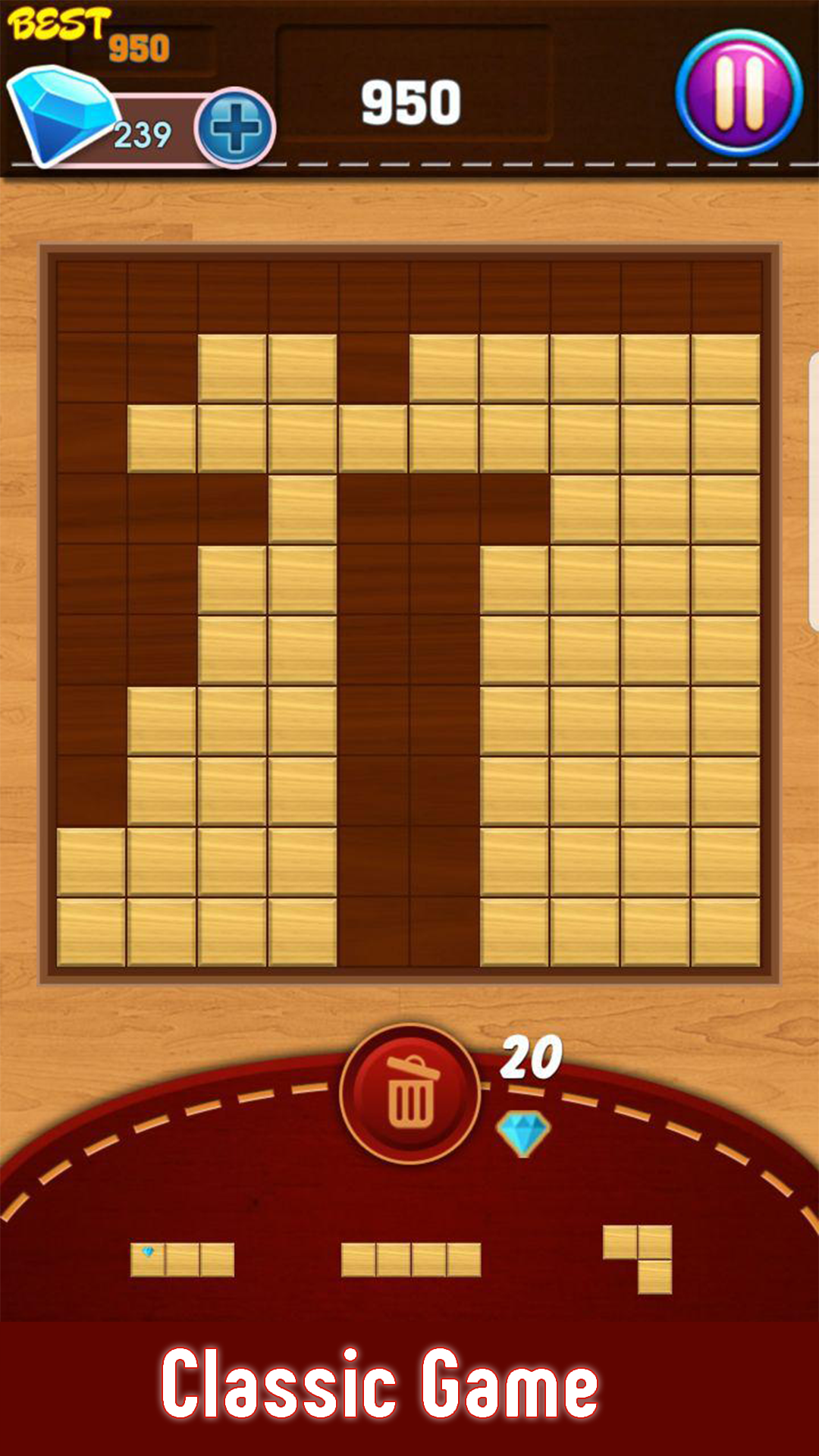 اسکرین شات 1 بازی Block Puzzle : Classic Wood
