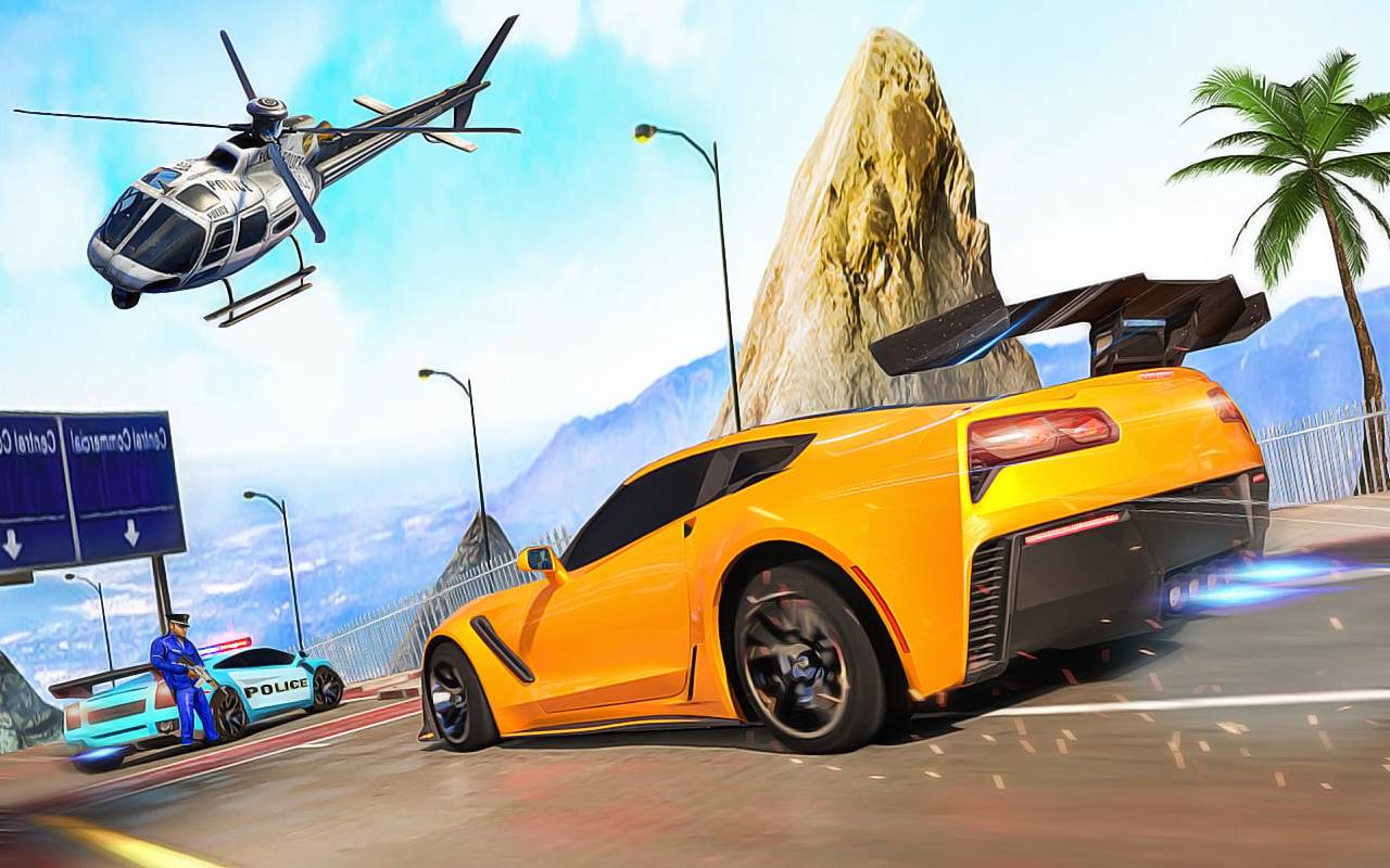 اسکرین شات 3 بازی Crazy Car Racing Police Chase