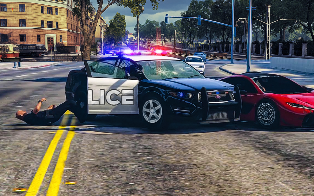 اسکرین شات 2 بازی Crazy Car Racing Police Chase