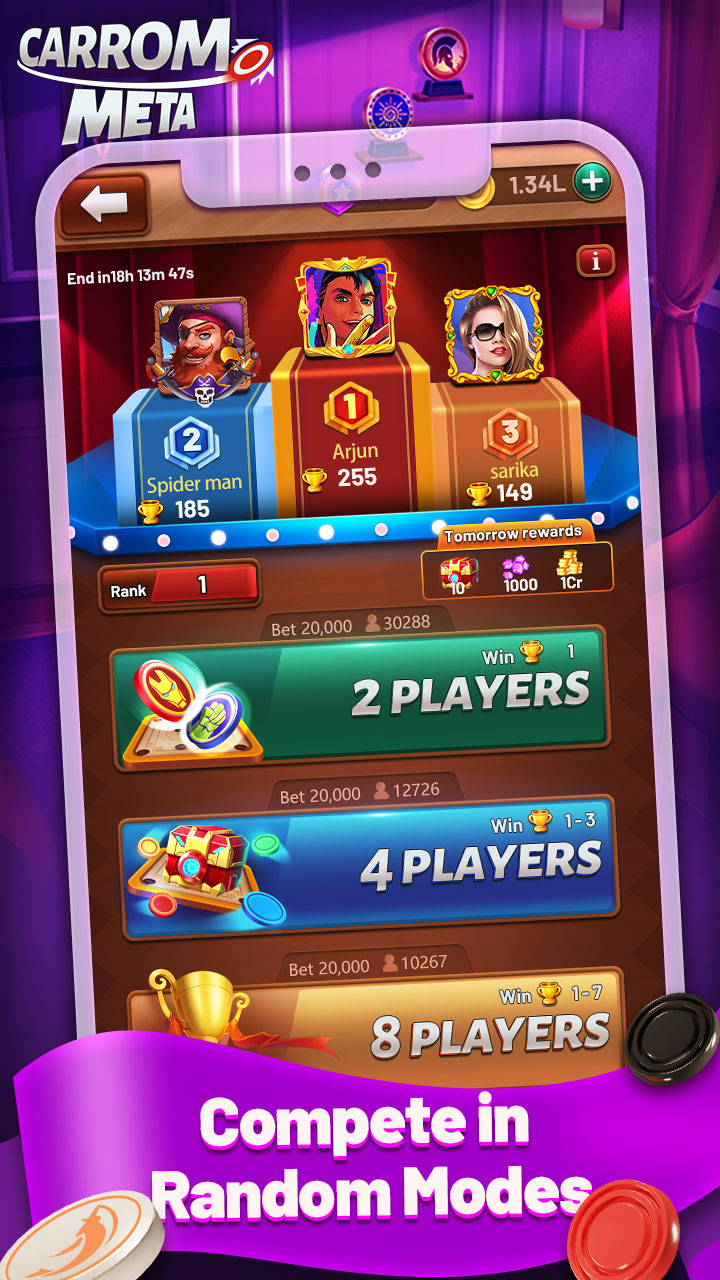 اسکرین شات 4 بازی Carrom Meta-Board Disc Game