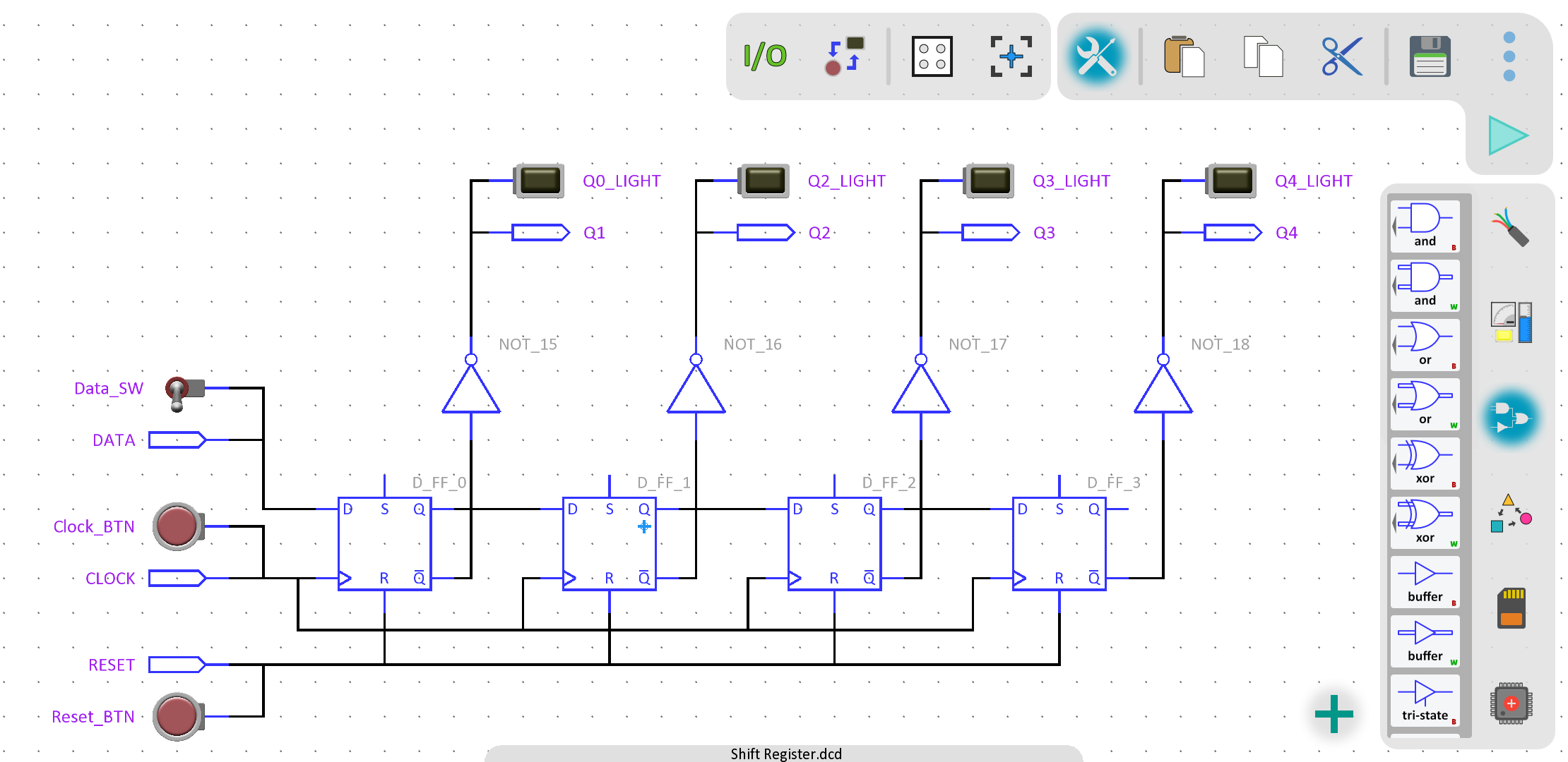 اسکرین شات 1 برنامه Digital Circuit Simulator
