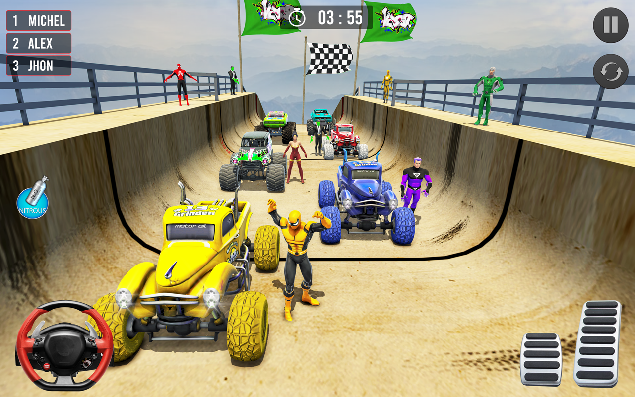 اسکرین شات 1 برنامه Superhero Game: Car Stunt Game