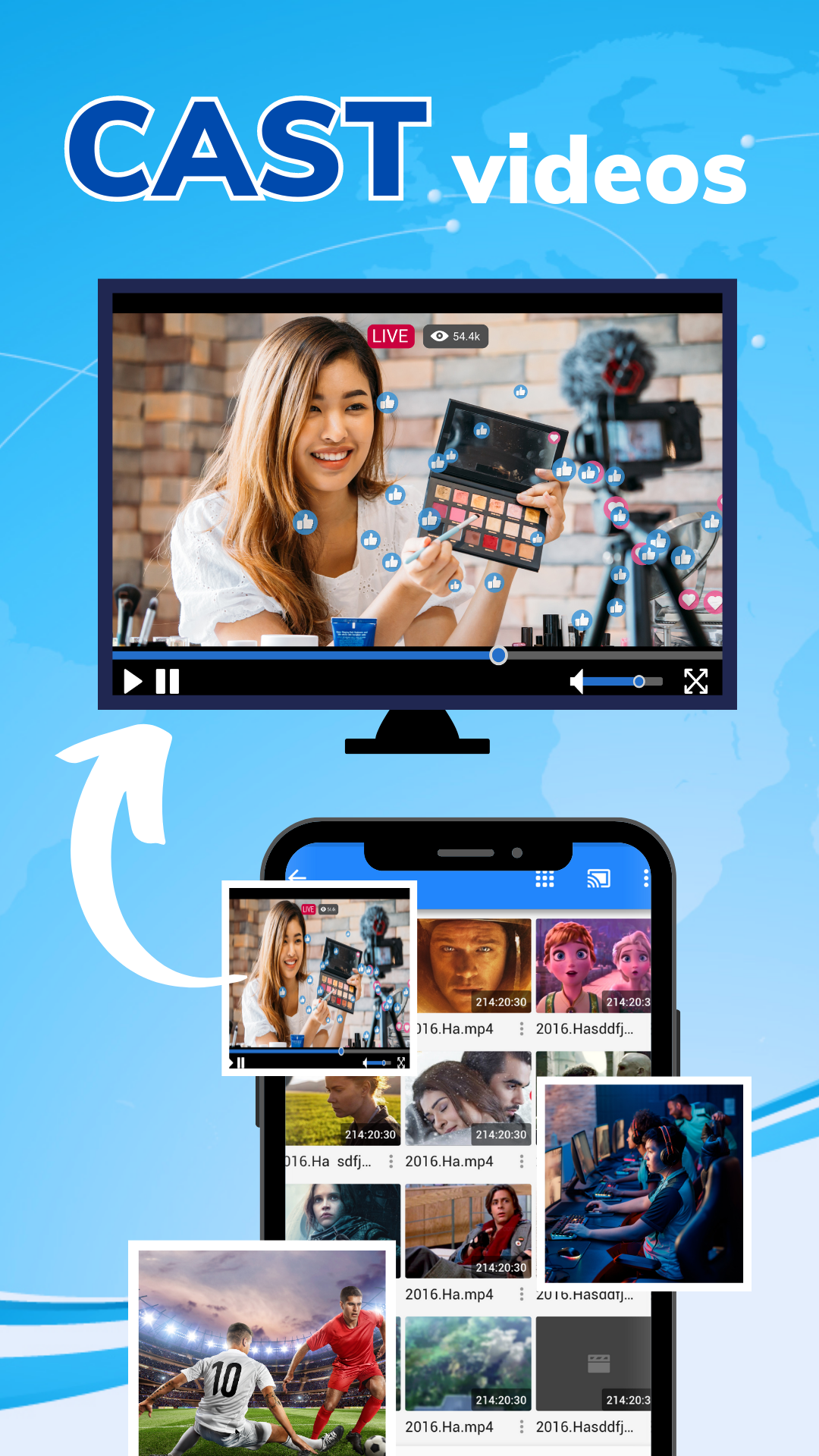 اسکرین شات 3 برنامه Cast To TV - Screen Mirroring