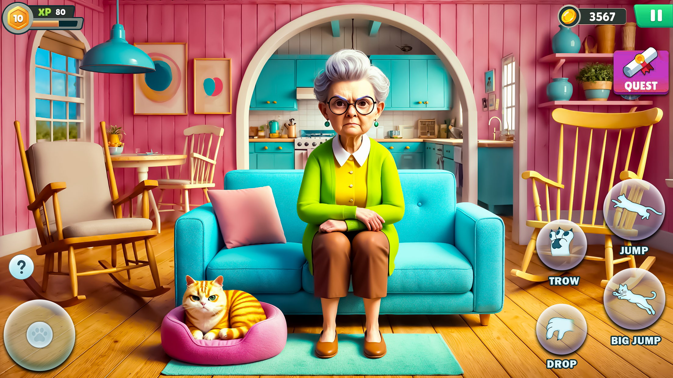 اسکرین شات 5 بازی Angry Gran VS Naughty Cat Sim