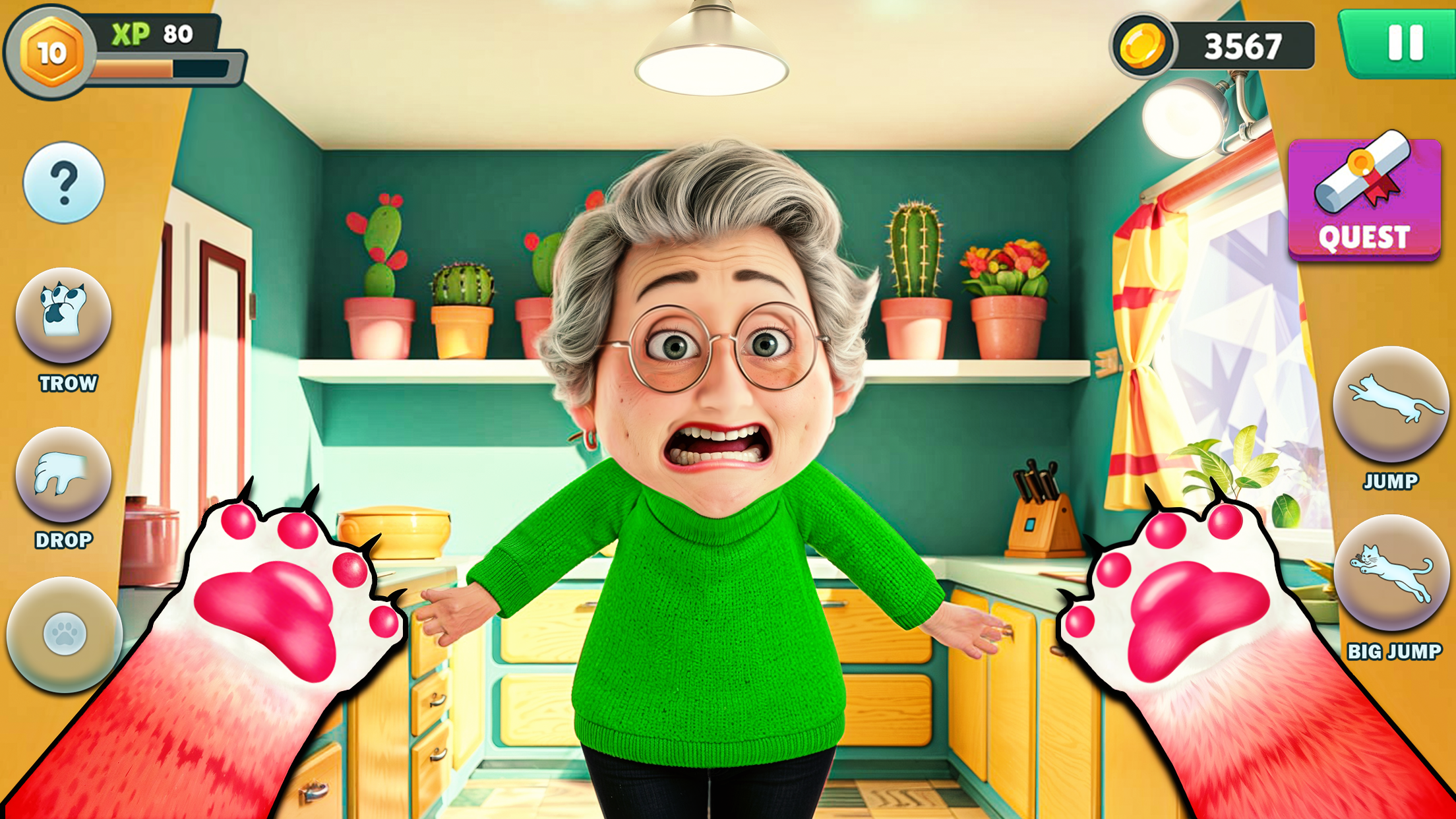 اسکرین شات 2 بازی Angry Gran VS Naughty Cat Sim