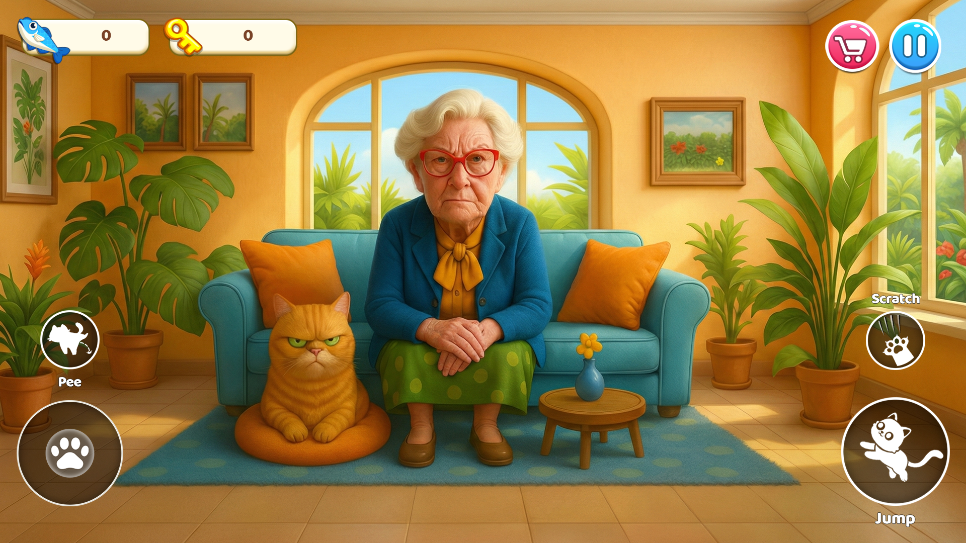 اسکرین شات 4 بازی Cat Mayhem: Gran’s Angry