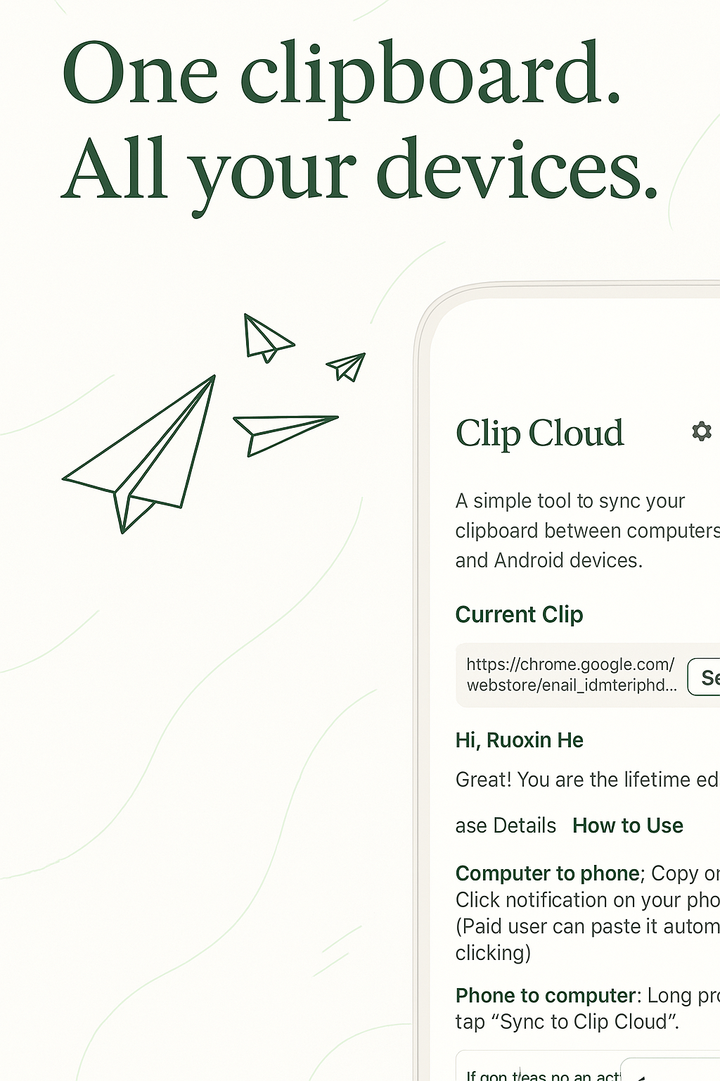اسکرین شات 2 برنامه Clip Cloud - Clipboard Sync