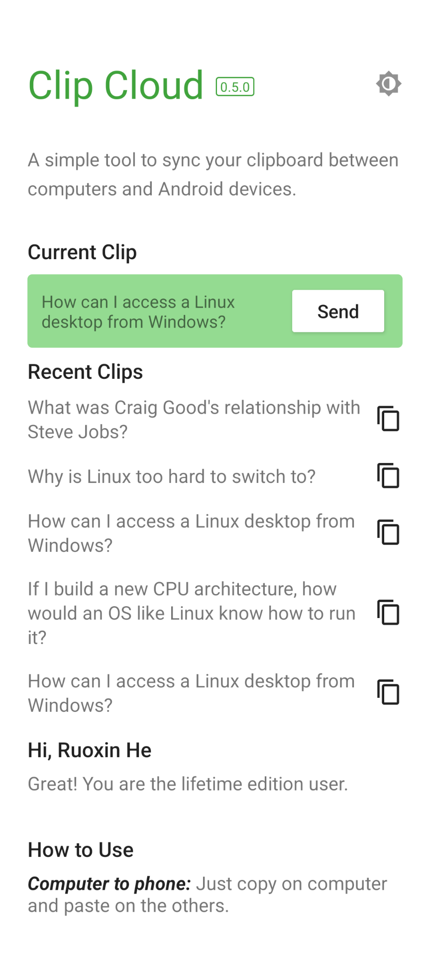 اسکرین شات 2 برنامه Clip Cloud - Clipboard Sync