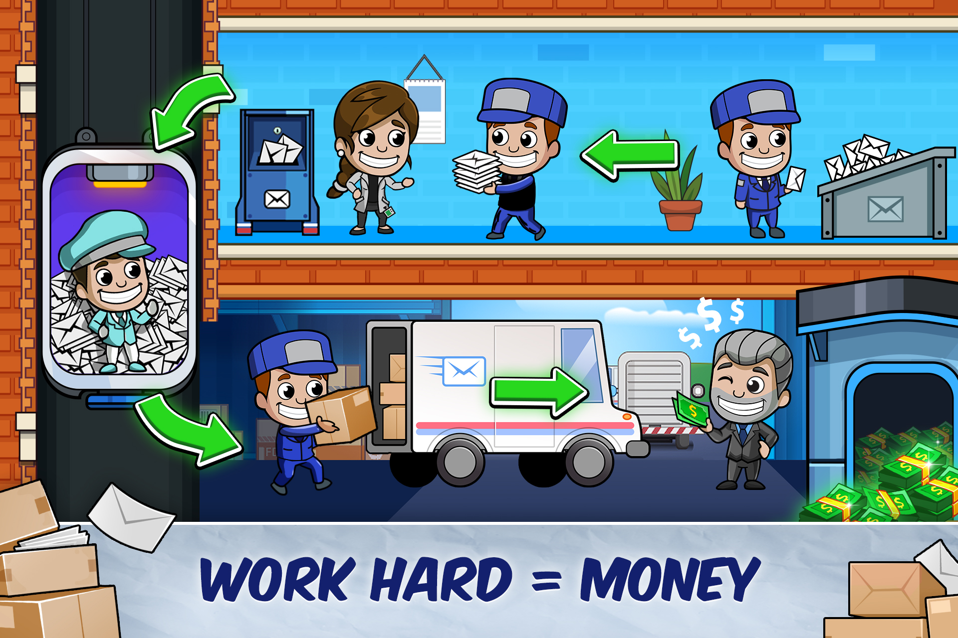 اسکرین شات 1 بازی Idle Mail Tycoon