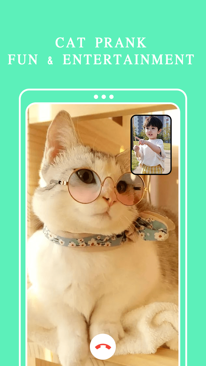 اسکرین شات 5 برنامه Cat Fake Video Call Cat Game